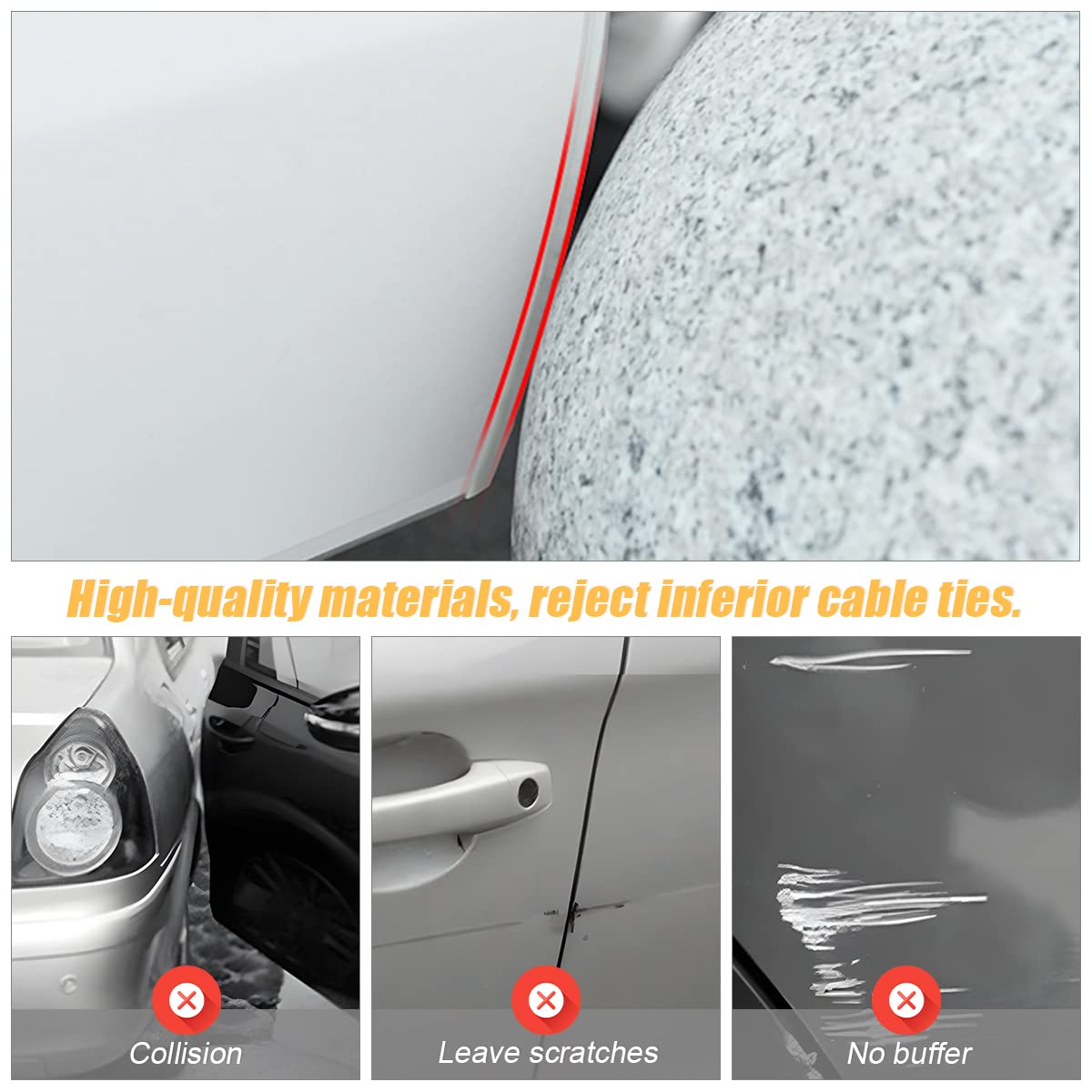 Car Door Edge Guards, 16Ft Pvc U Shape Sealed Door Edge Protection, Anti-Collision Protector Strips Guards, Clear Anti-Scratch T