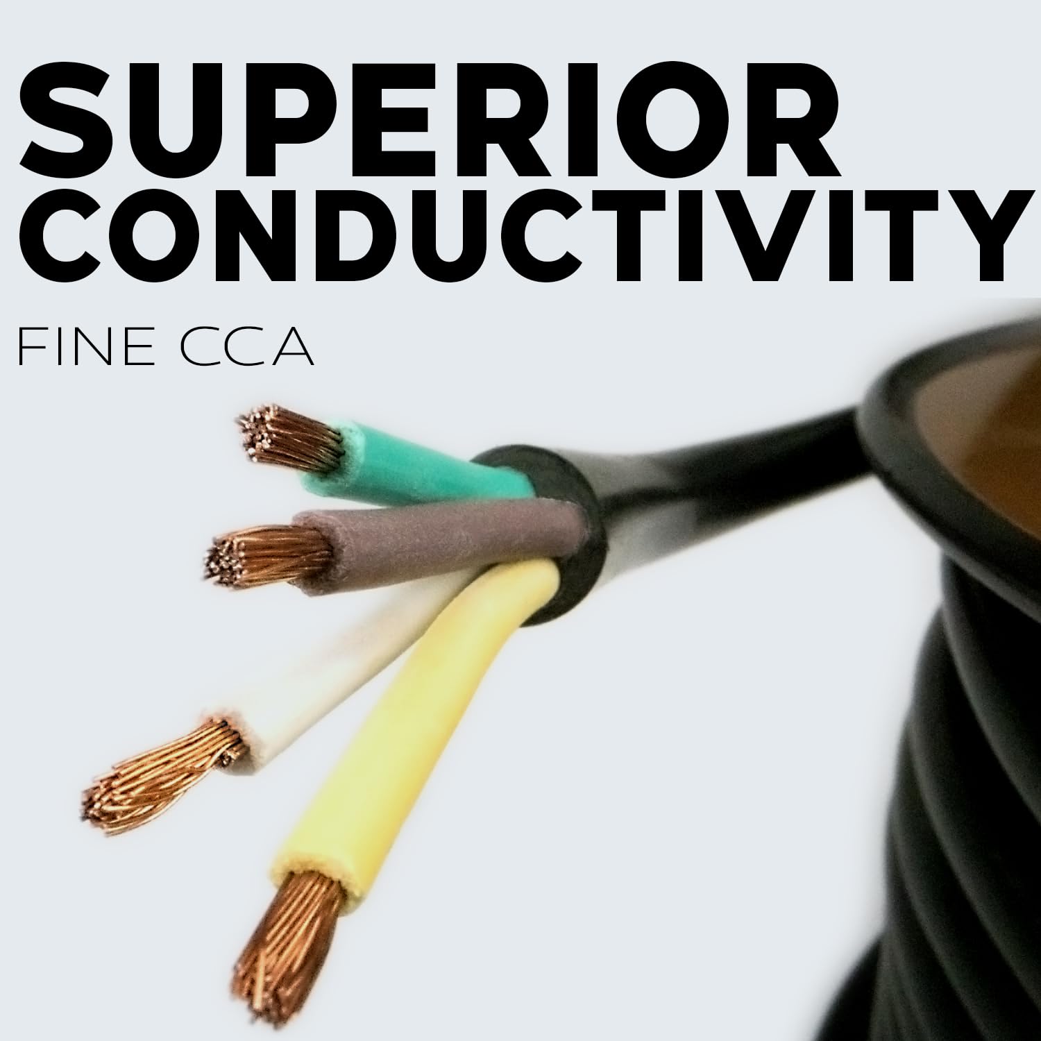 BEST CONNECTIONS 4 Way Trailer Wire (25 Feet) - Heavy Duty 14 Gauge 4 Conductor Insulated Cable - Durable, Weatherproof, Color-C