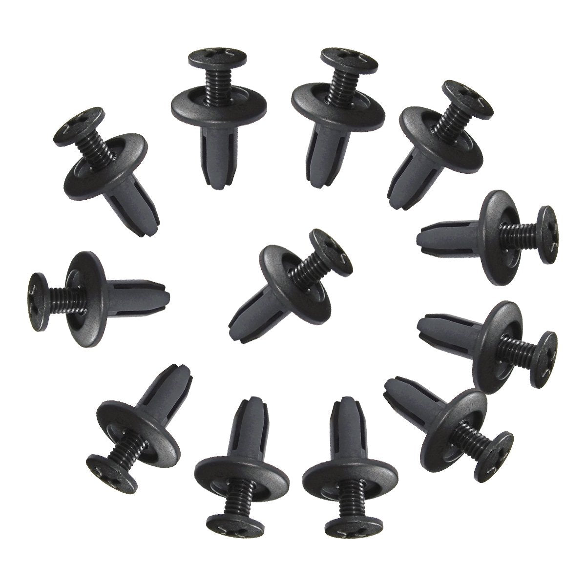 Lantee 100 Pcs Car Front Fender Skirt Push-Type Plastic Nylon Retainer Clips Fasteners Rivets 15 X 12 X 6Mm