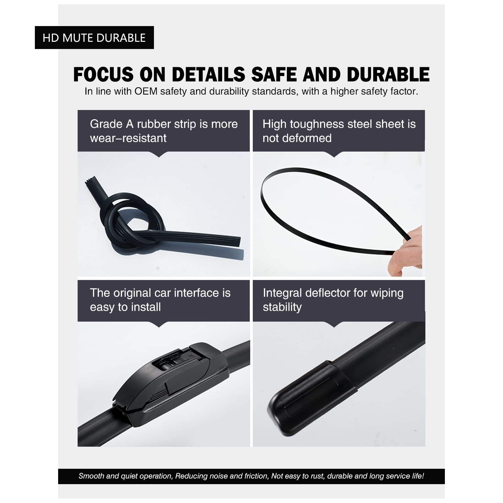 Replacement For Mazda Cx-7 2007-2012 Silent Wipers -Fapiuo Front And Rear Windshield Wipers 26''/16''+14'' Full Blade Set (3 Pac