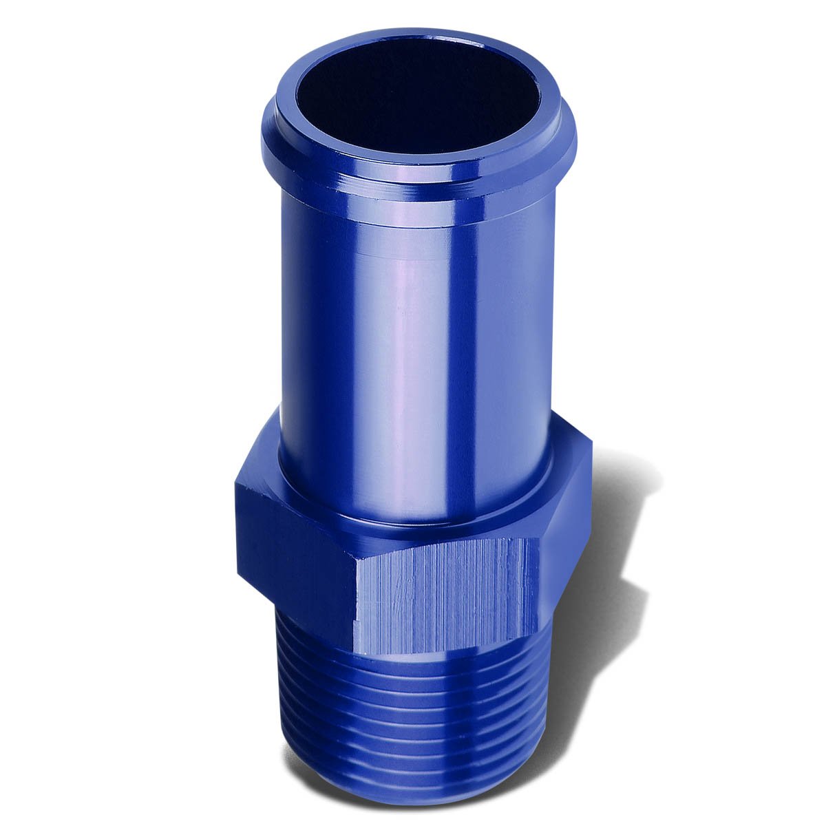 Auto Dynasty 3/4 Inches Npt Male Straight To 1 Inch Hose Port Nipple Aluminum Finish Adapter (Blue)