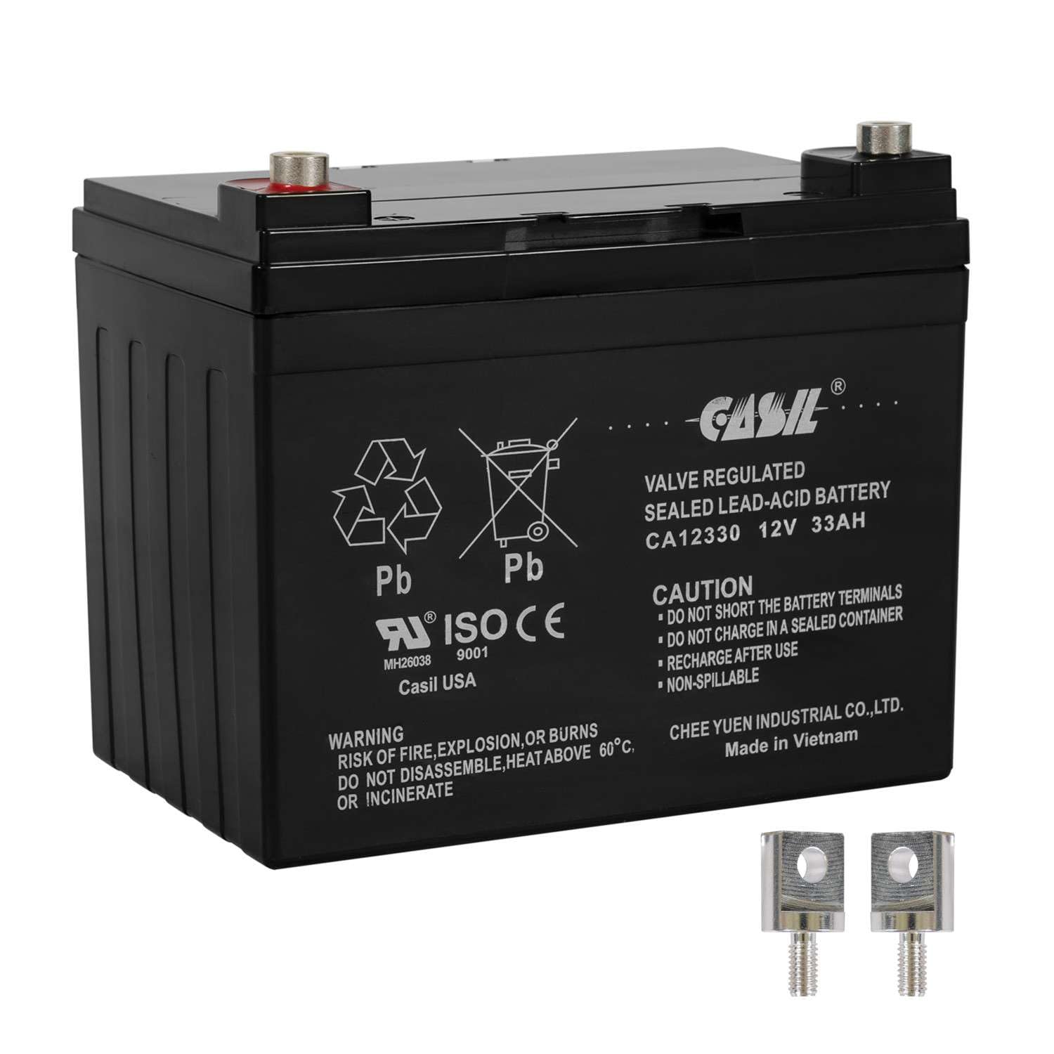 Casil 12V 33Ah Rechargeable Deep Cycle AGM SLA Replacement Battery