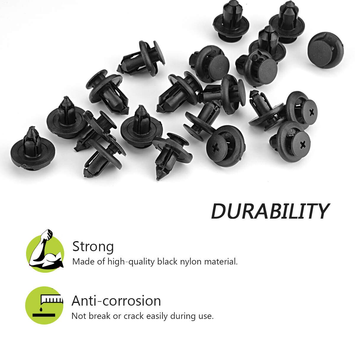 Angooni 7mm 8mm 10mm Compatible with Subaru Push Retainer Clips | Stronger Than Original OEM, 120PCS Fastener Rivet Clips Nylon