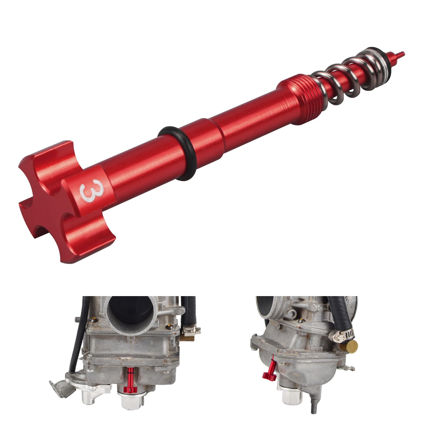 Nicecnc Red Universal Air/Fuel Mixture Screw Adjuster Keihin Fcr Carb Motorcycle Compatible With Honda Yamaha Kawasaki Suzuki Cr