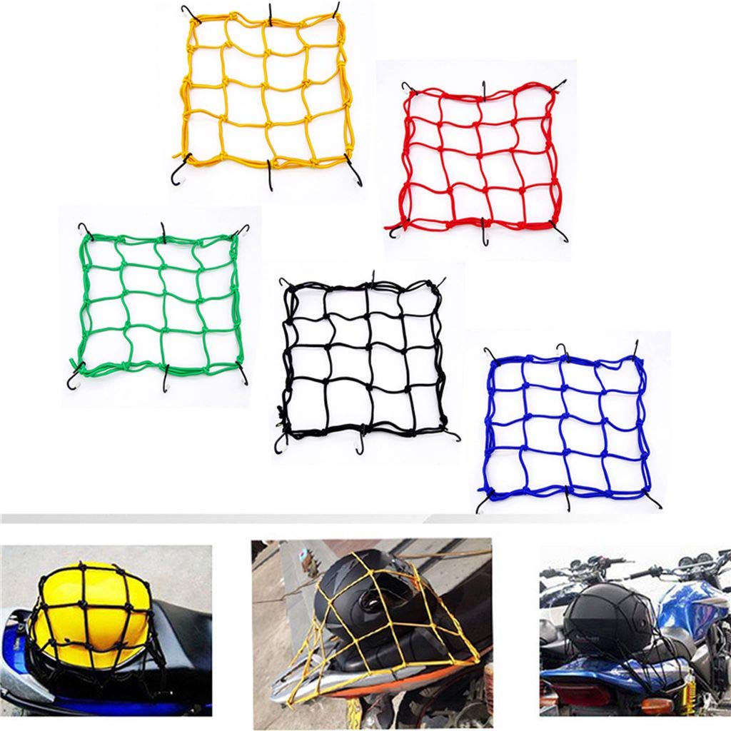 2 Pcs Cargo Net,11.8 Inch X11.8 Inch Elastic Rack Storage Net With 6 Adjustable Hooks For Bike Bicycle Motorcycle (Red)