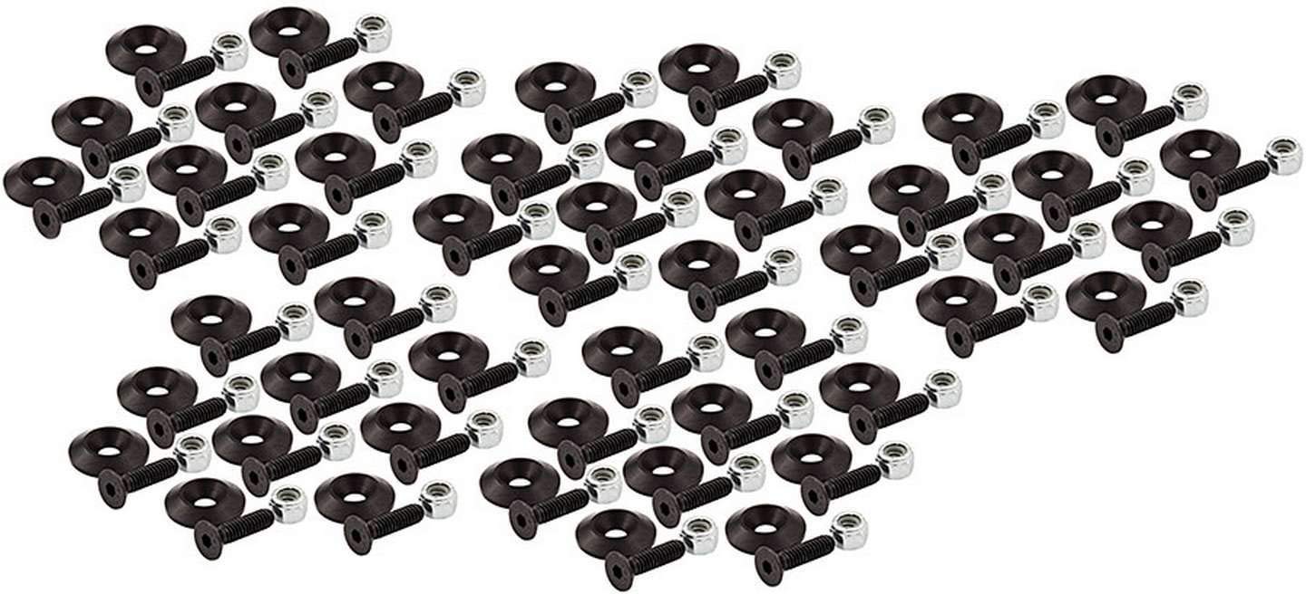 Allstar Performance ALL18633-50 1/4'' Countersunk Bolt with 1'' Washer, Black, 50 Pack