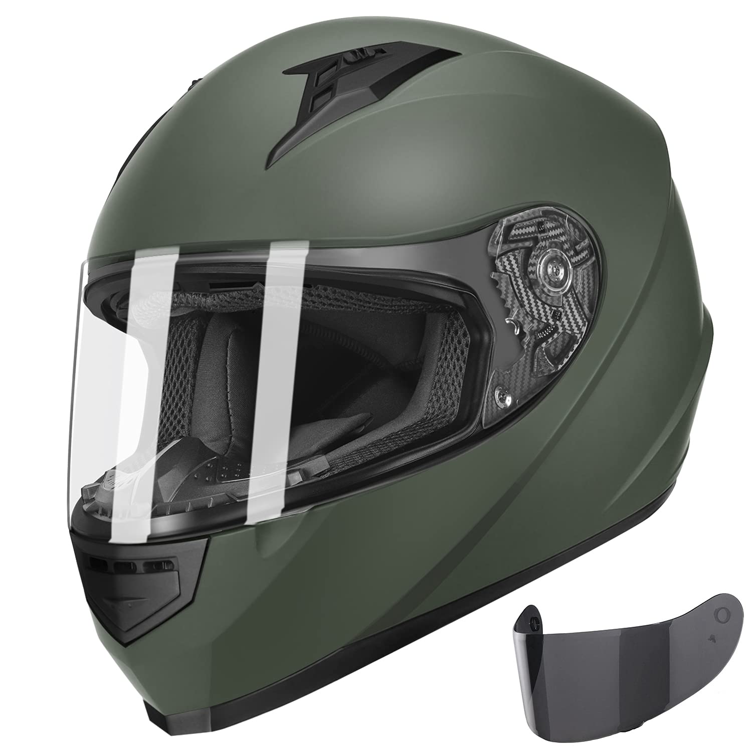 Glx Gx11 Compact Motorcycle Helmet - Camo, Small - Full Face W/ Tinted Visor, Dot Approved