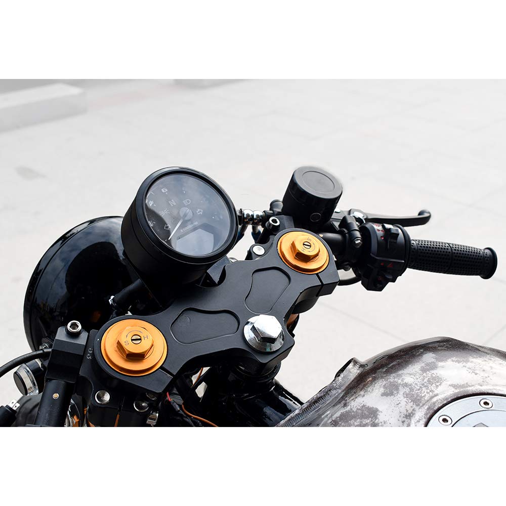 DKMOTORK 0011 Digital Gauge Motorcycle Speedometer/Tachometer/Odometer MPH KM/H Universal with Multi-Function Indicator Light Di