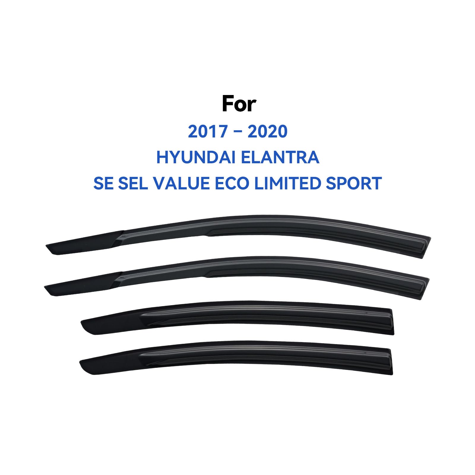 Window Visors Rain Guards Shield for 2017-2020 Hyundai Elantra, Out-Channel Window Vent Wind Deflectors Visors Shades for 17-20