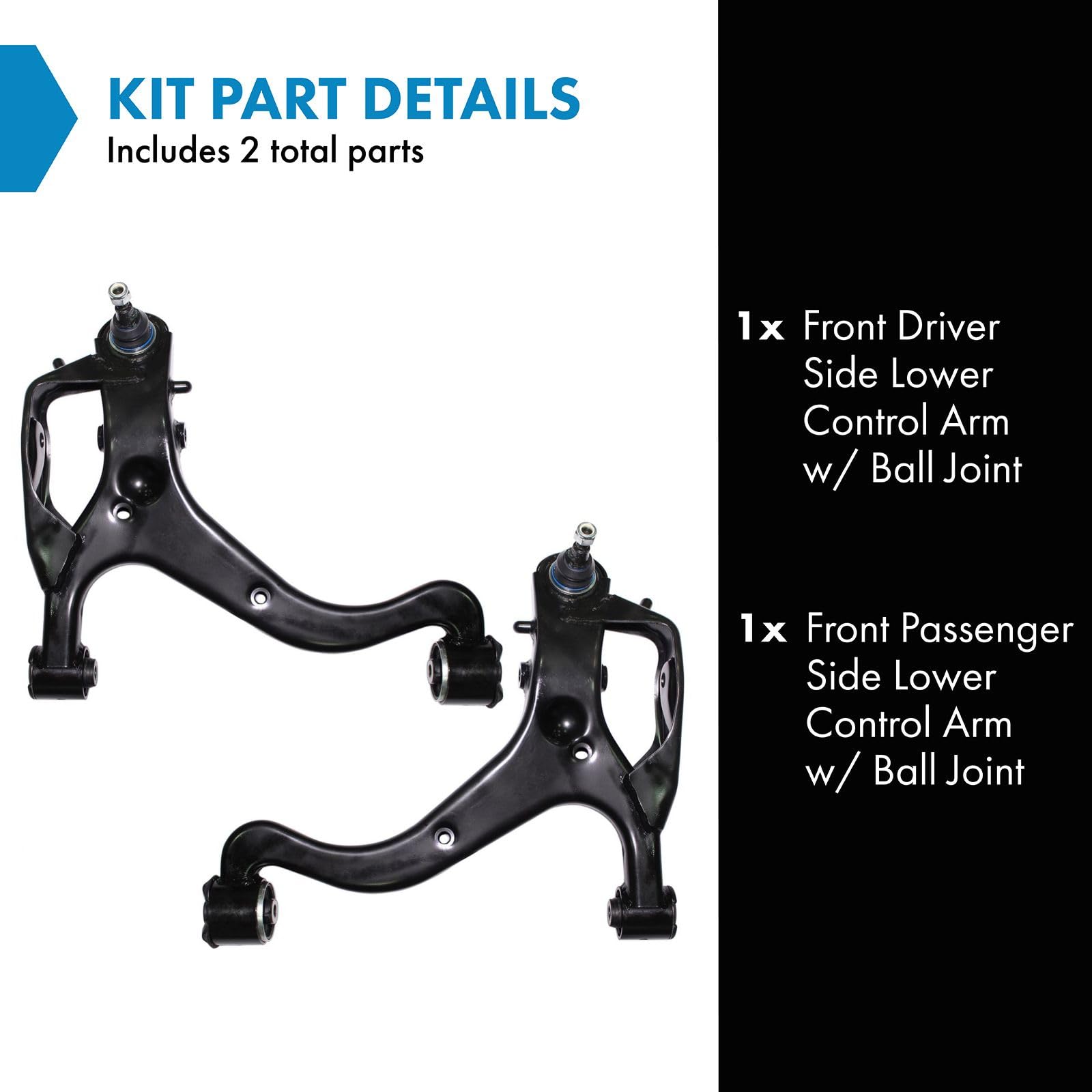 Trq Front Lower Control Arm With Ball Joint Set Driver & Passenger Side Lower Compatible With 2006-2013 Land Rover Range Rover S