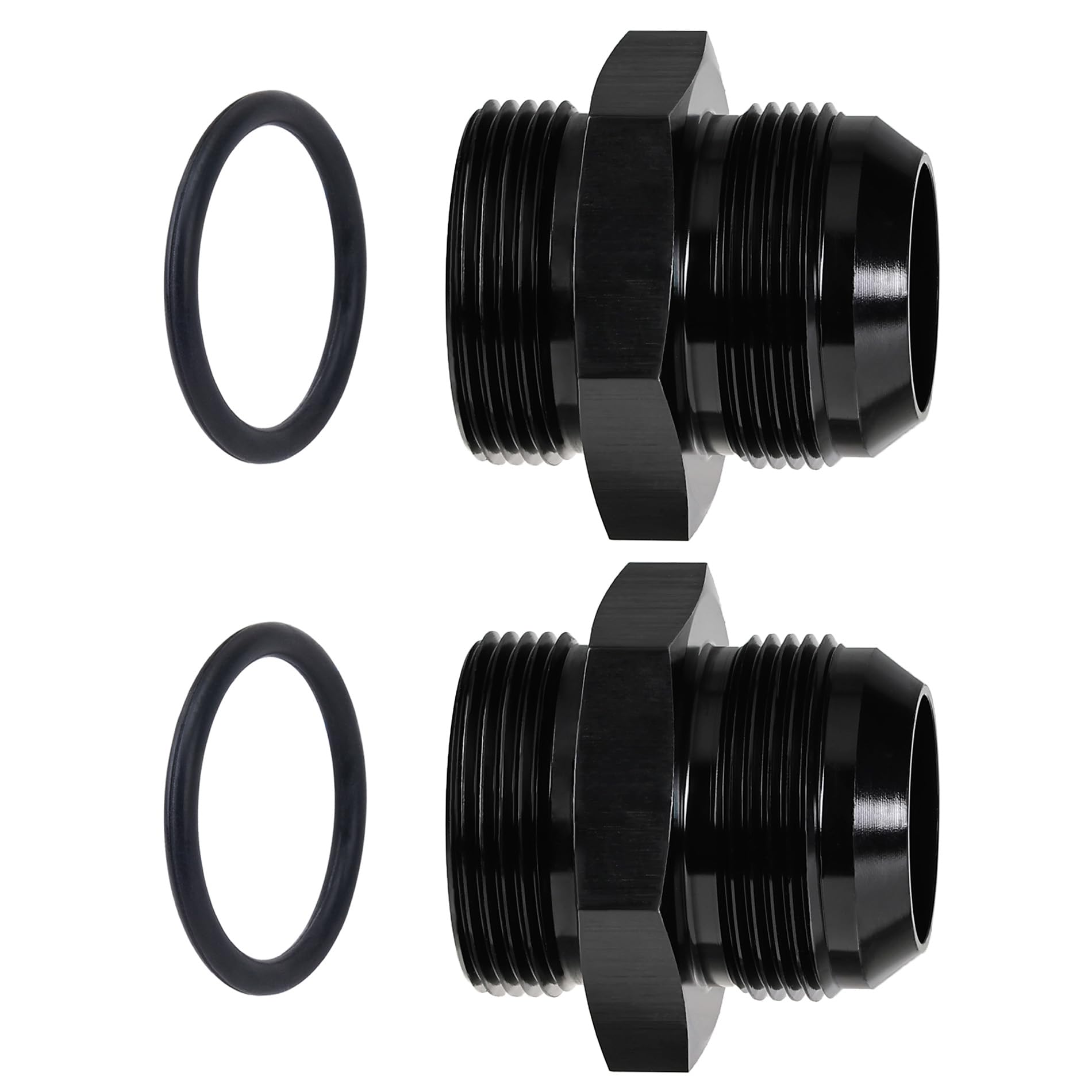 Evil Energy 20An Flare To 20An Orb Male Fuel Rail Adapter Fitting Black 2Pcs