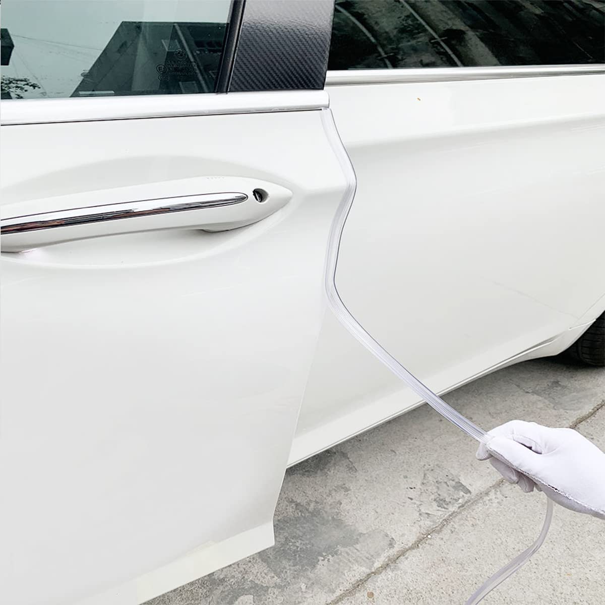 Car Door Edge Guards, 16Ft Pvc U Shape Sealed Door Edge Protection, Anti-Collision Protector Strips Guards, Clear Anti-Scratch T