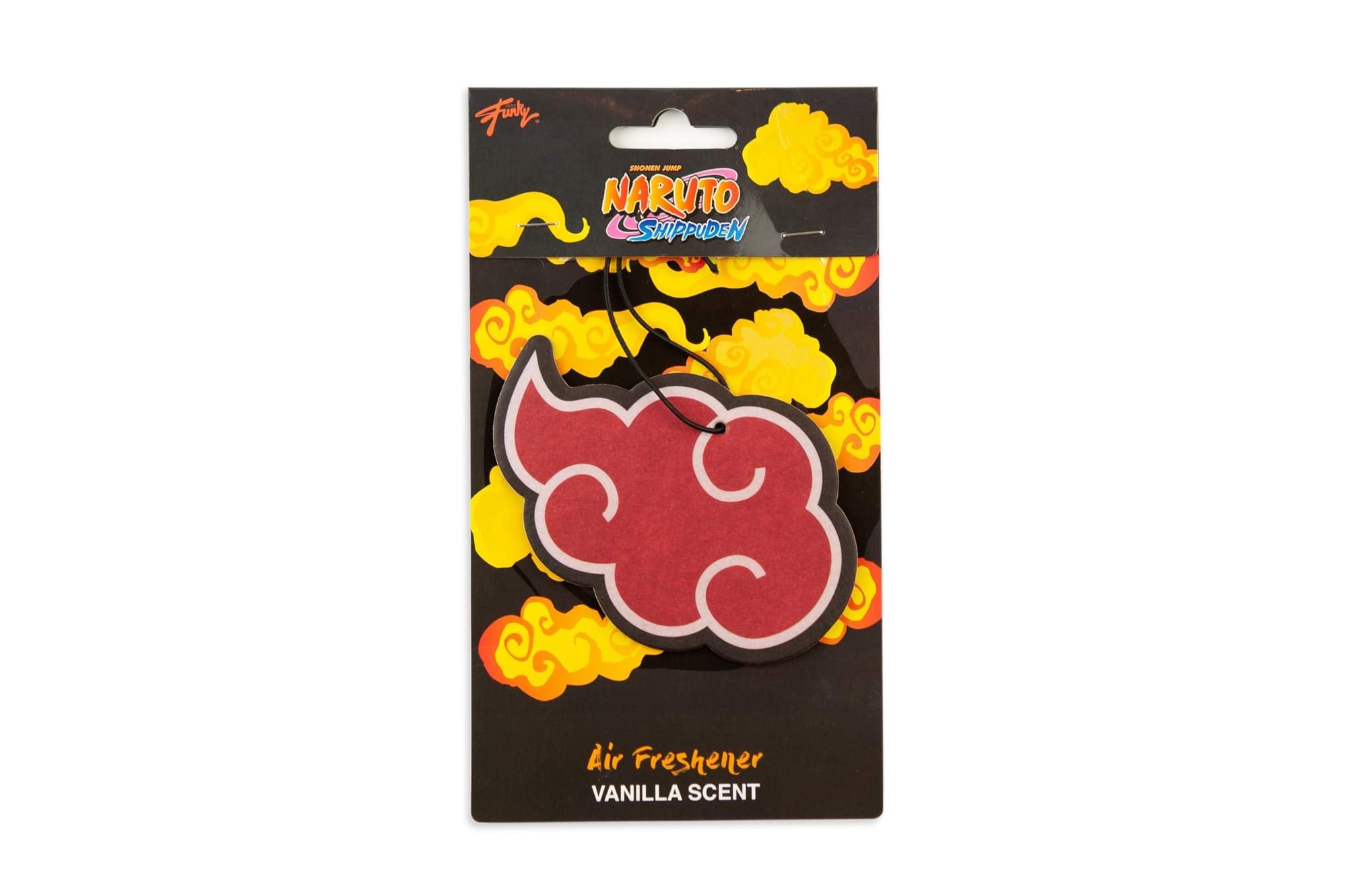 Naruto Akatsuki Red Rain Cloud Symbol Hanging Car Air Freshener | Features A Double-Sided Print of The Menacing Red Cloud Symbol