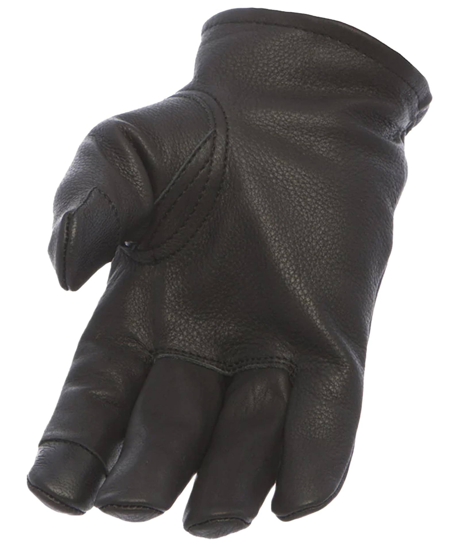First Mfg Co - Roper - Men'S Motorcycle Biker Riding Black Leather Gloves - 3X Large - Touch Screen Support
