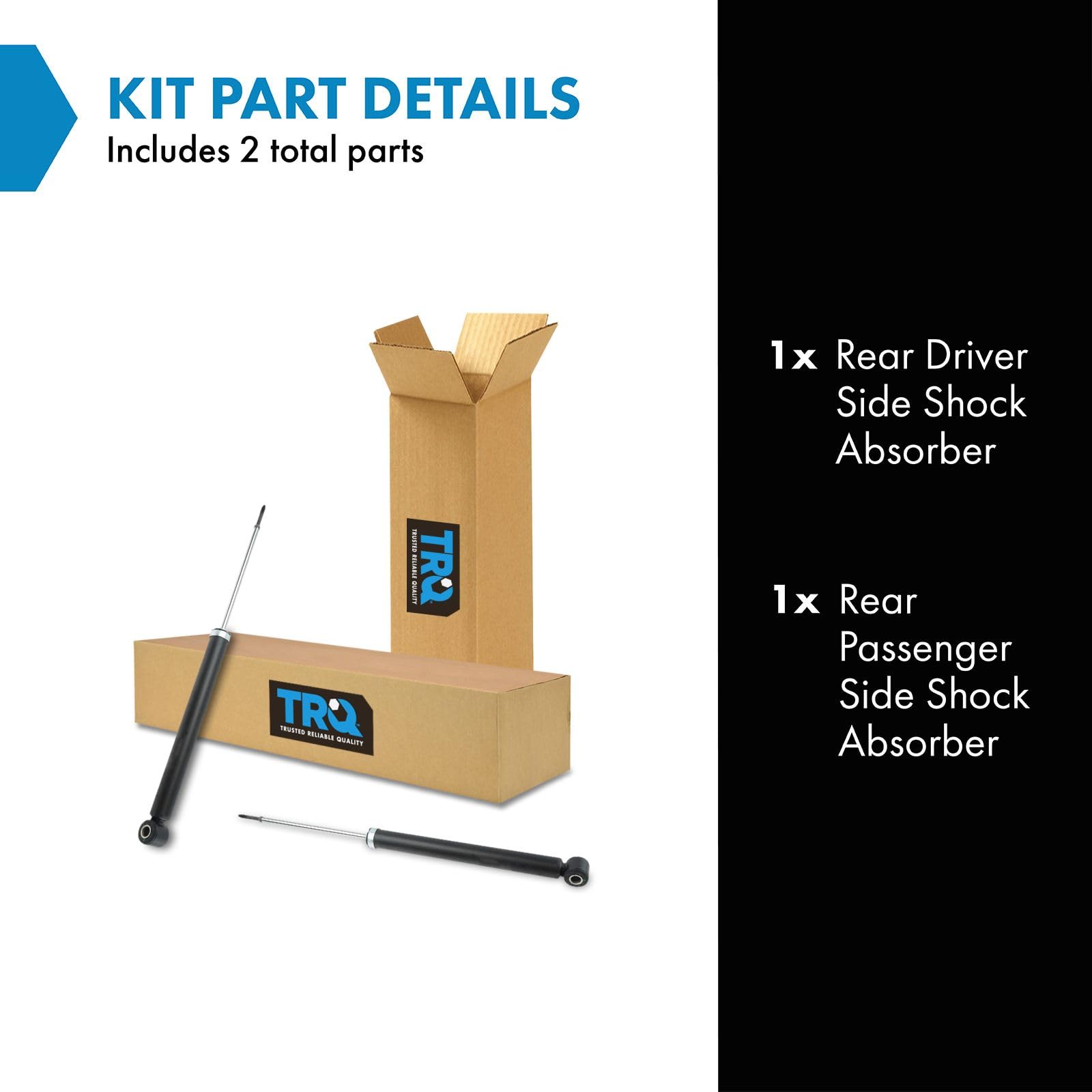 Trq Rear Shock Absorber Set Compatible With 2000-2005 Toyota Echo