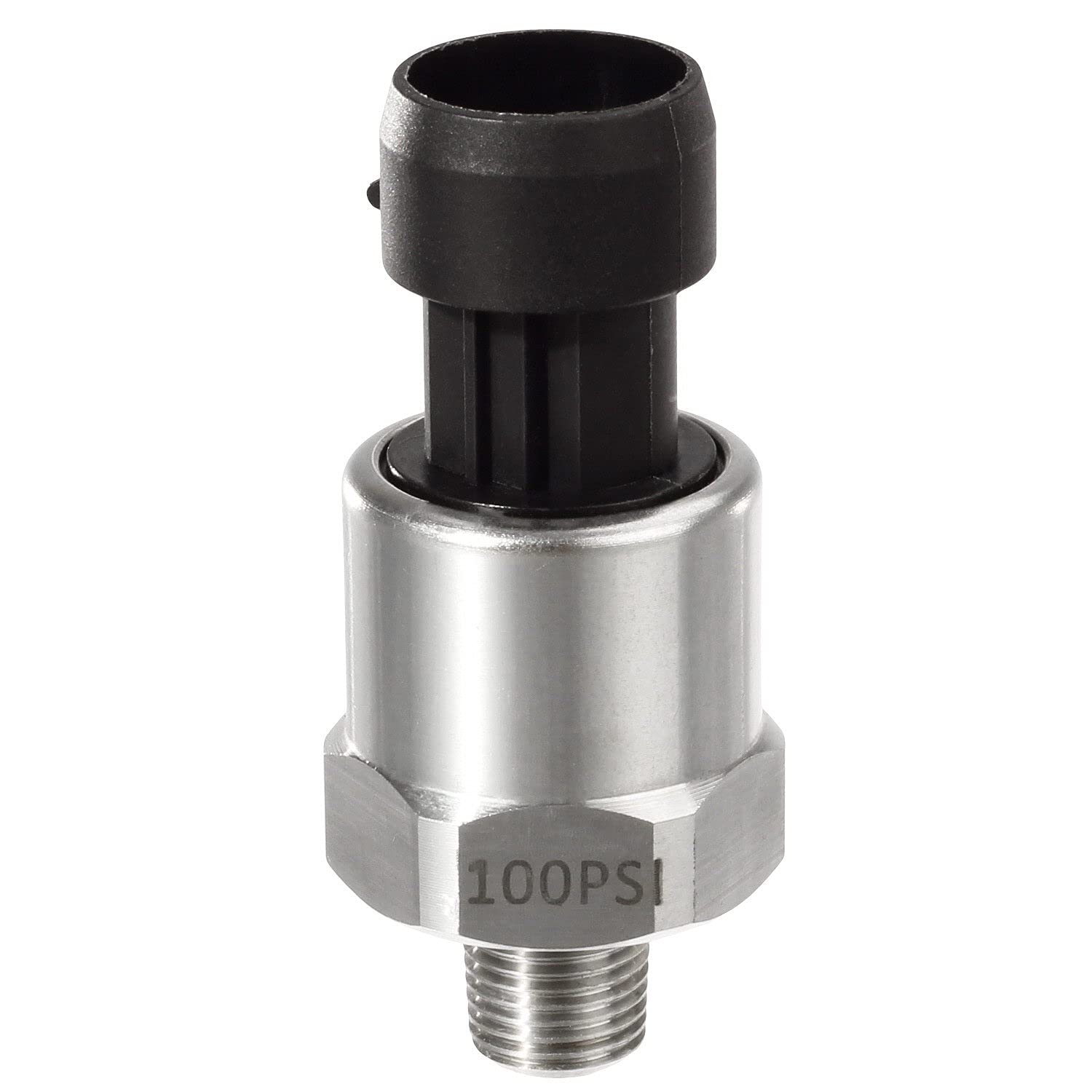 AUTEX Pressure Transducer Sensor 100 Psi Pressure Sender 316 Stainless Steel Oil Pressure Transmitter 1/8'' -27 NPT For Oil Fuel