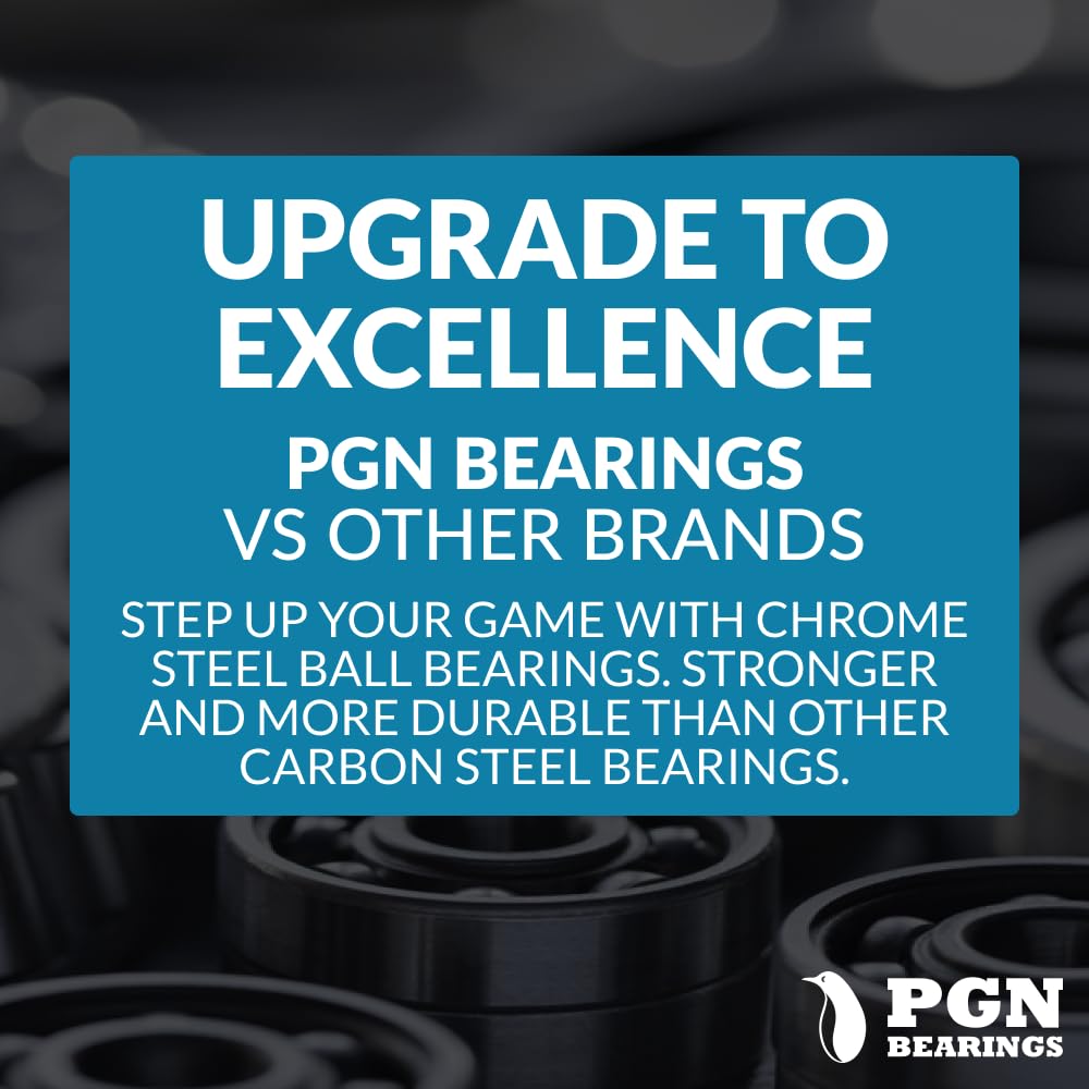 Pgn (4 Pack) 6201-2Rs Bearing - Lubricated Chrome Steel Sealed Ball Bearing - 12X32X10Mm Bearings With Rubber Seal & High Rpm Su