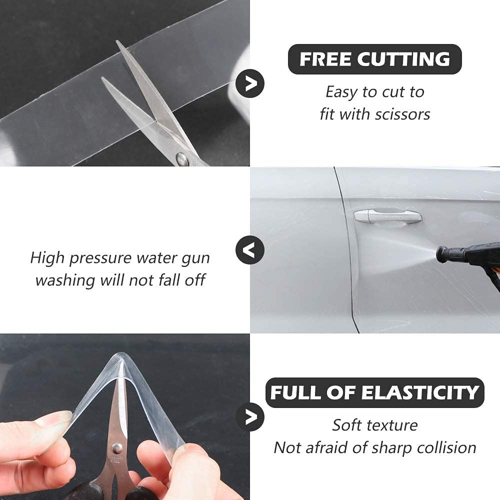 Cloudbuyer Car Door Edge Guard Clear Universal Door Sill Guard Car Door Trim Edge Guard Protection Film Anti-Collision Fits For