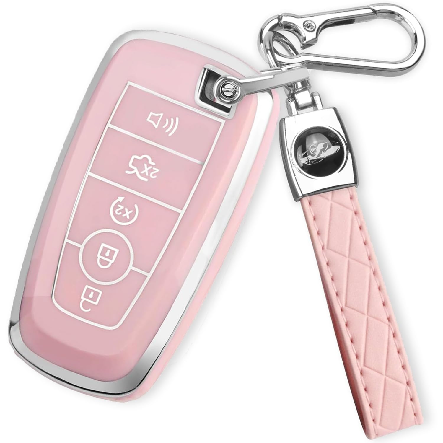 Mild East For Ford Key Fob Cover With Keychain, Soft Tpu Key Case Shell Full Protection For Ford Explorer Fusion Escape Edge Exp