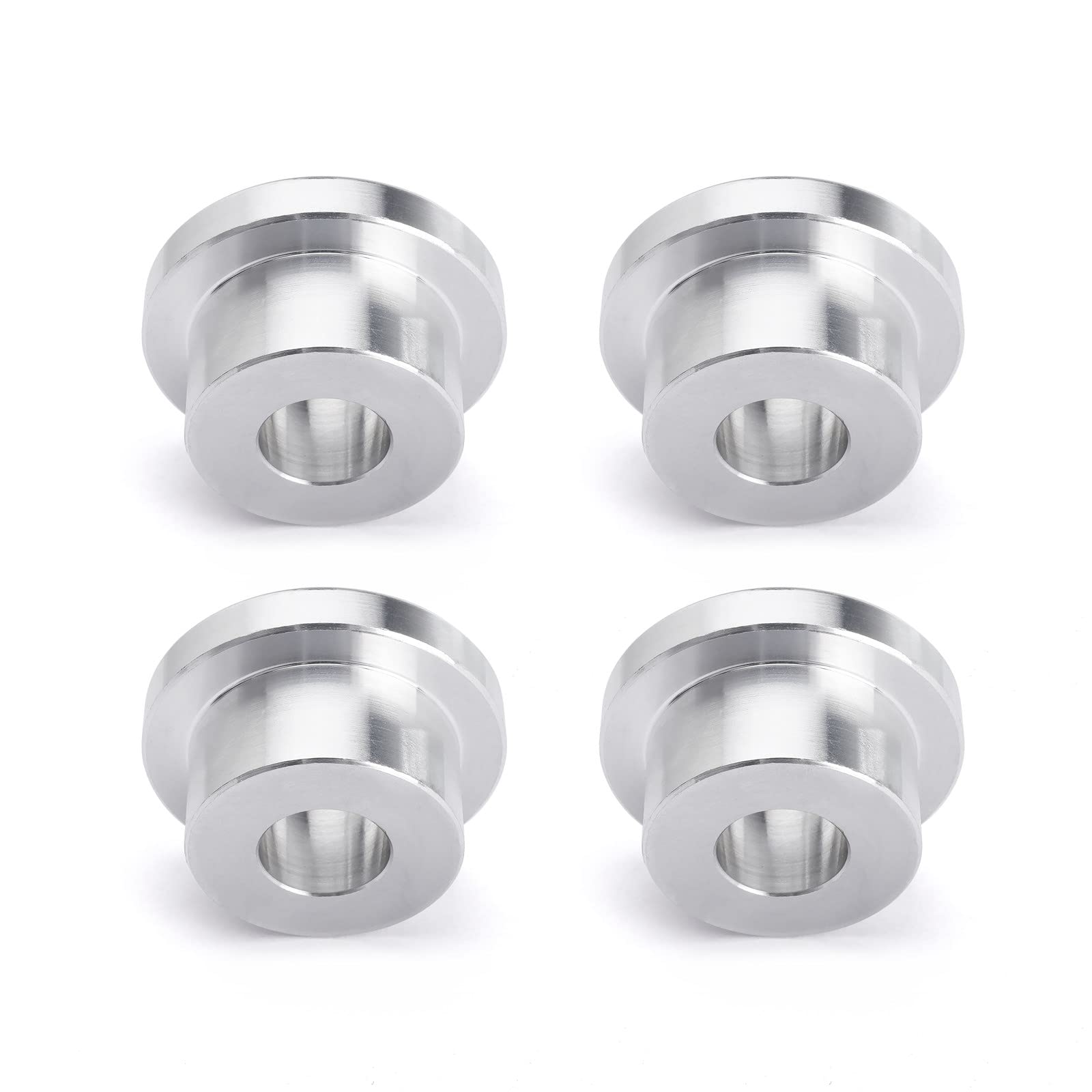 Tonrycue Solid Billet Handlebar Riser Bushings For Harley Softail Dyna Sportster Fxr Fx 1984-2016 (Silver)