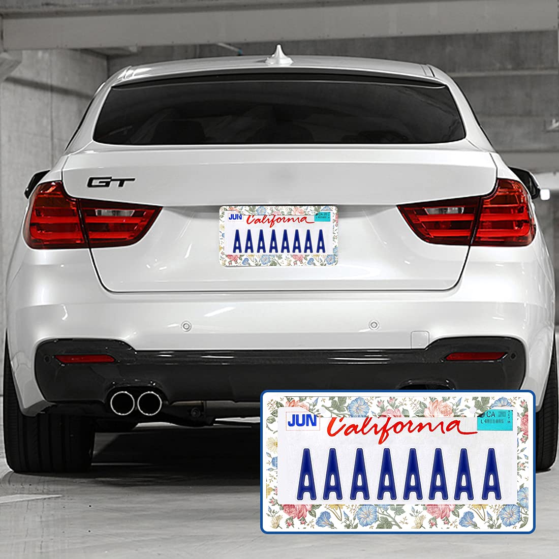 Swono Floral License Plate Frame Beautiful Chamomile Rose Petunia Wildflowers Print License Plate Cover Aluminum Metal License P