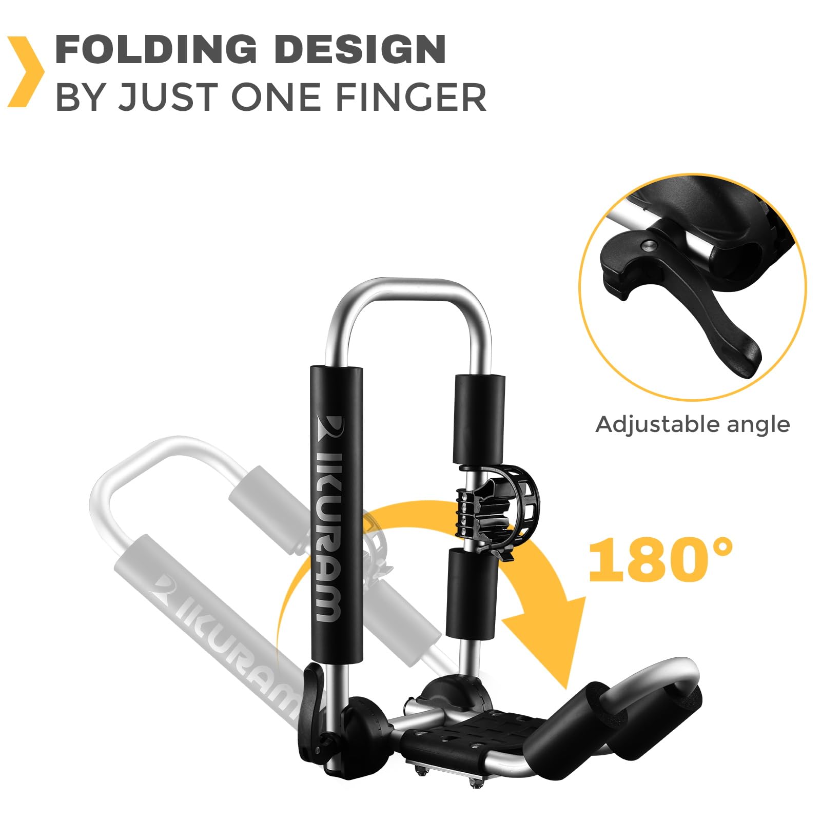 Ikuram R Kayak/Surf/Ski Roof Carrier Rack Of J-Style Folding Universal Field & Stream 3-In-1 Multifunction For Canoe, Sup, Kayak