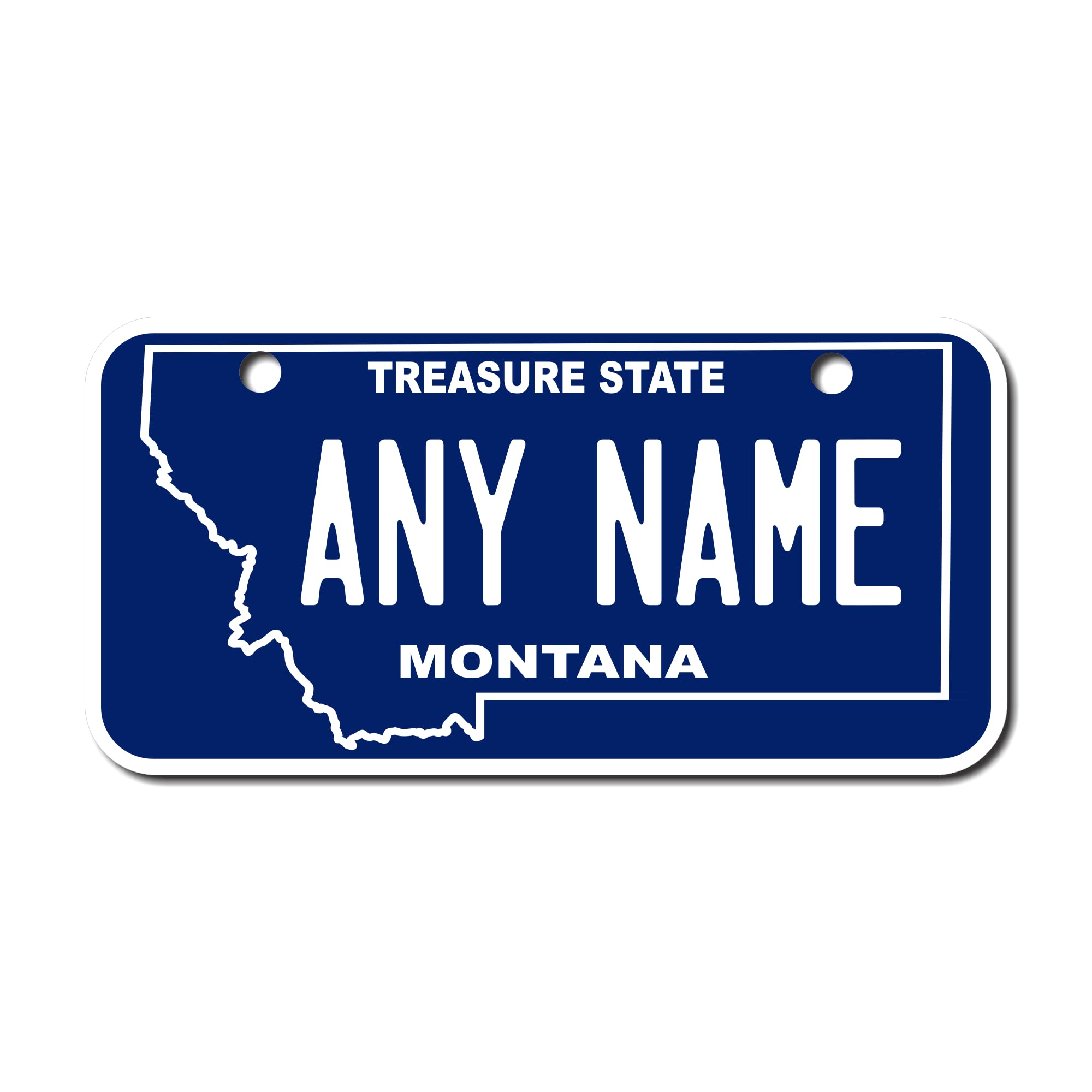 Teamlogo Personalized Montana License Plate - Sizes For Kid 'S Bikes, Cars, Trucks, Cart, Key Rings Version 2 (3 X 6 Aluminum Li