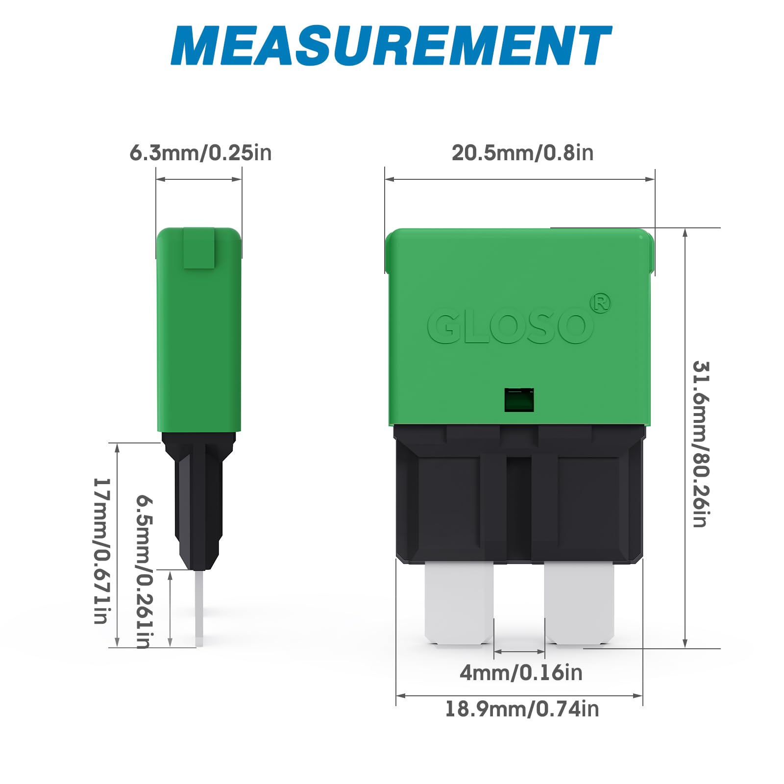 Gloso Circuit Breakers E37 Auto (T1) Reset Low Profile Atc/Ato - (5A - 5 Pack)
