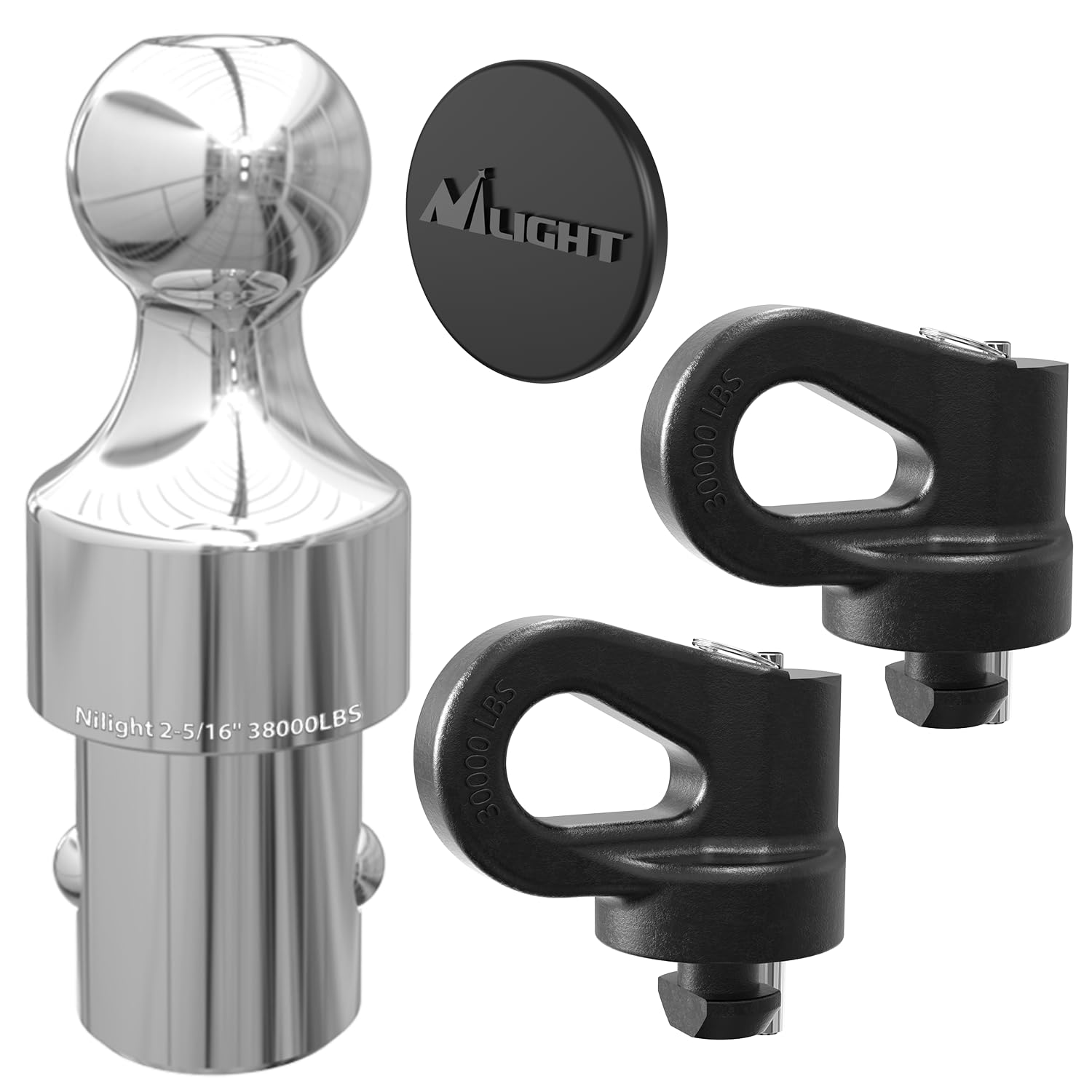 Nilight Puck System Gooseneck Hitch Kit (60692) With 2-5/16    Ball Of 38000Lbs Gtw And Chain Anchor Of 30000Lbs Gtw Fit For Che