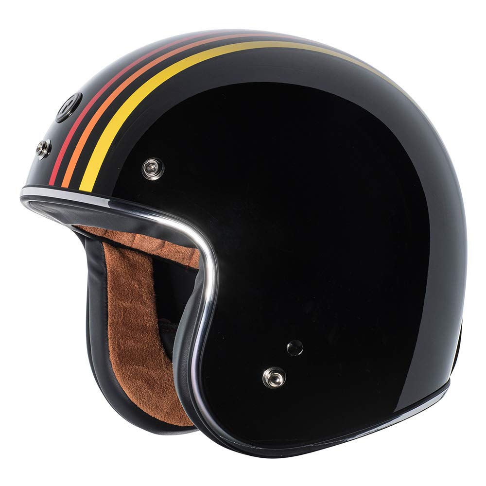 Torc T5005Se24 Unisex-Adult Cruiser-Motorcycles T50 Route 66 Open Face Helmet Graphic, Large (Gloss Black 1978