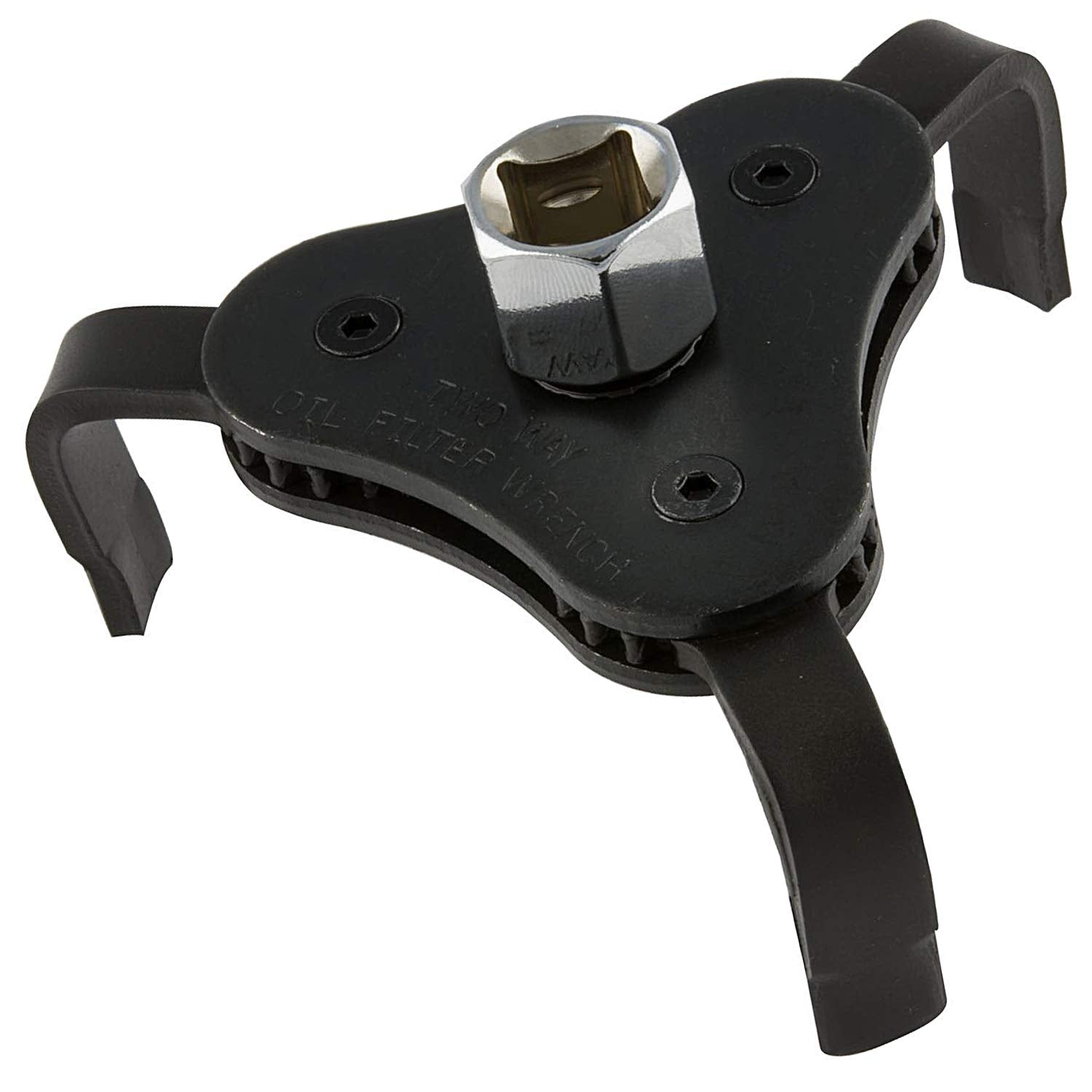 Neiko 03421A Two Way Universal Adjustable Oil Filter Wrench | 3-Jaw Design | 3/8 Square Drive Socket | Includes 1/2 Adaptor | Au