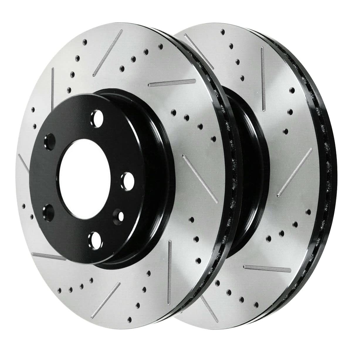 Autoshack Front Drilled And Slotted Brake Kit Rotors Black And Ceramic Pads Pair Of 2 Driver And Passenger Side Replacement For Chevrolet Cruze Limited 2011-2015 Cruze 2012-2017 Sonic Scd1522Pr65187Lr