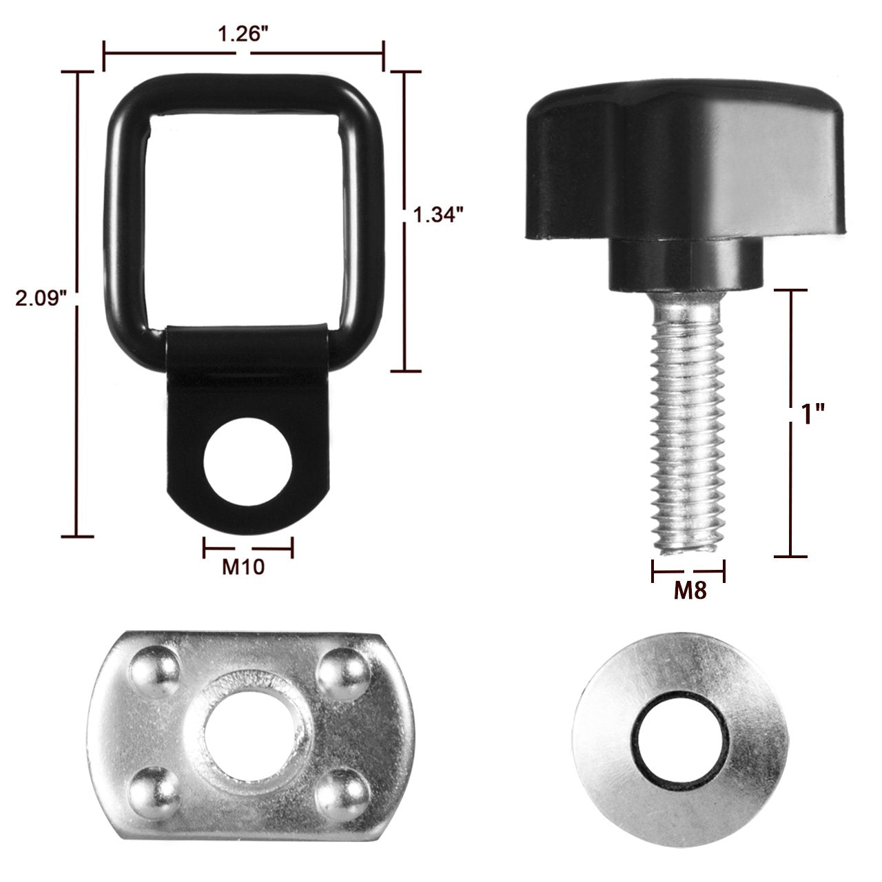 Dedc 8 Pack Hardtop Quick Removal Fastener Thumb Screws And Nuts, 8Pcs Tie Down D-Rings Anchors Replacement For 1995-2017 Jk Yj