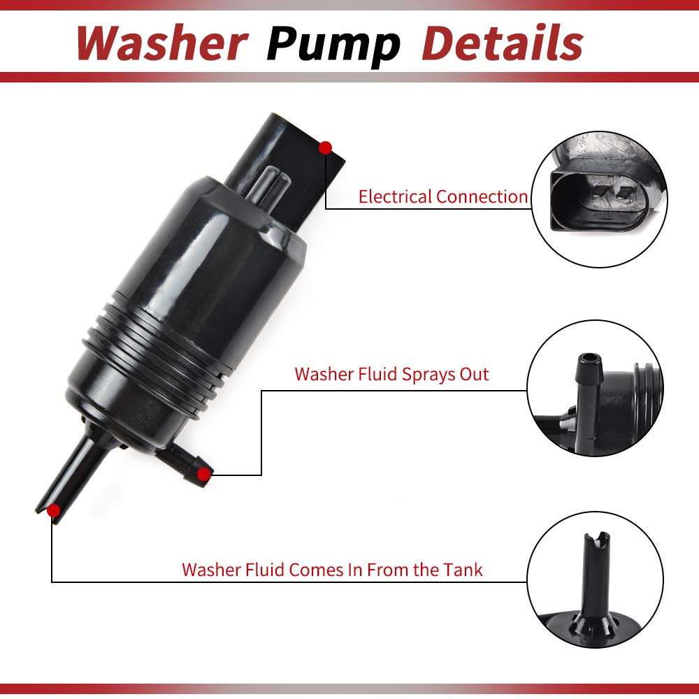 Otuayauto Windshield Washer Pump - Replacement For Chevy Silverado 1500, 2500, 3500, Gmc Acadia, Sierra 1500, 2500, 3500, Origin