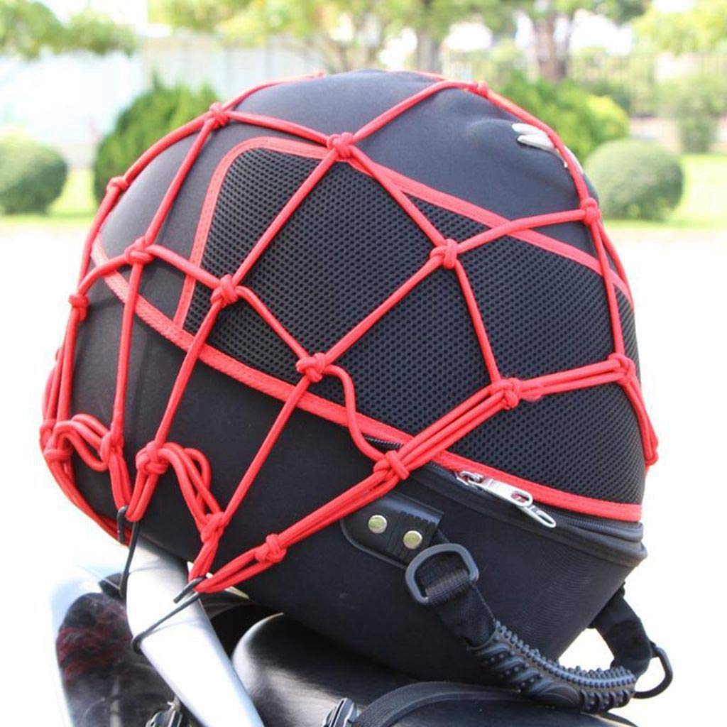 2 Pcs Cargo Net,11.8 Inch X11.8 Inch Elastic Rack Storage Net With 6 Adjustable Hooks For Bike Bicycle Motorcycle (Red)