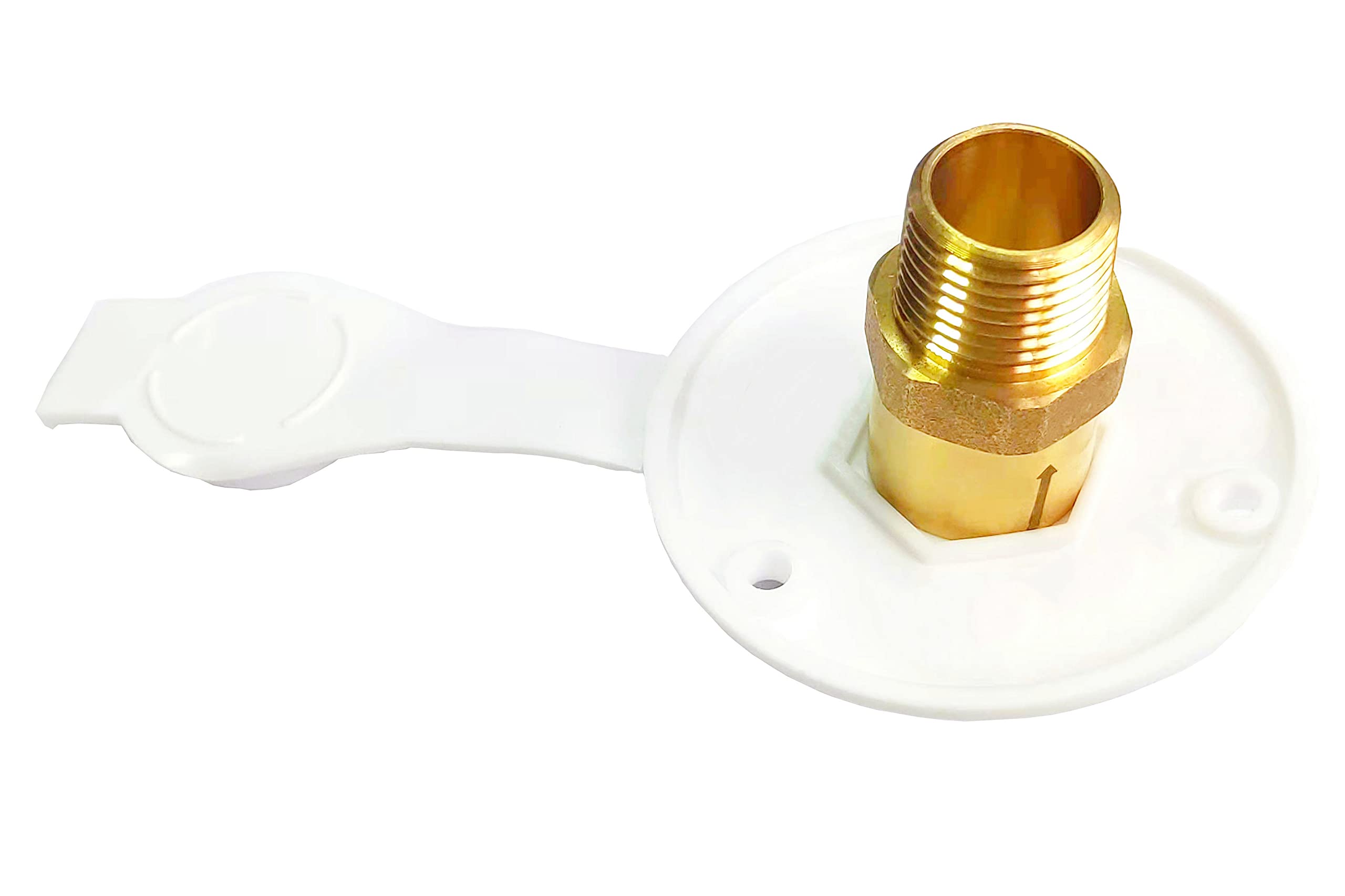 Water City Inlet For Rv, Rv City Water Inlet With Check Valve 34 Nh Female To 12 Npt Male Lead-Free Brass Rv City Water Flange B