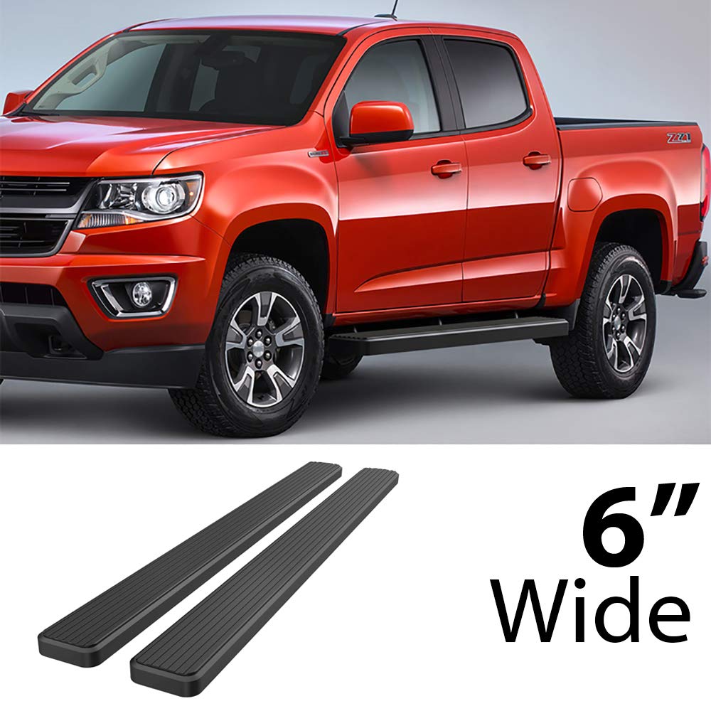 Hd Ridez Running Board 6' Black Compatible With Chevy Colorado Gmc Canyon 2015-2024 Crew Cab (Nerf Bar Side Steps Side Bars)
