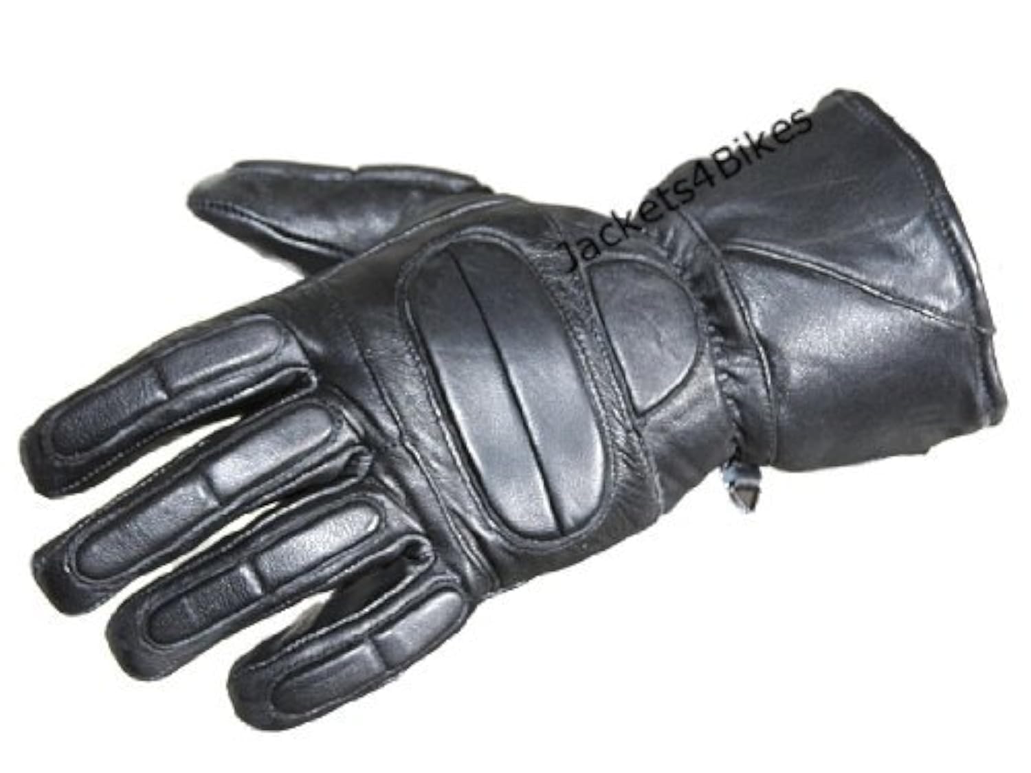 Mens Winter Gauntlet Motorcycle Gloves, 100% Natural Sheep Leather, Thinsulate Thermal Heated Lining, Full Windproof Cold Weathe
