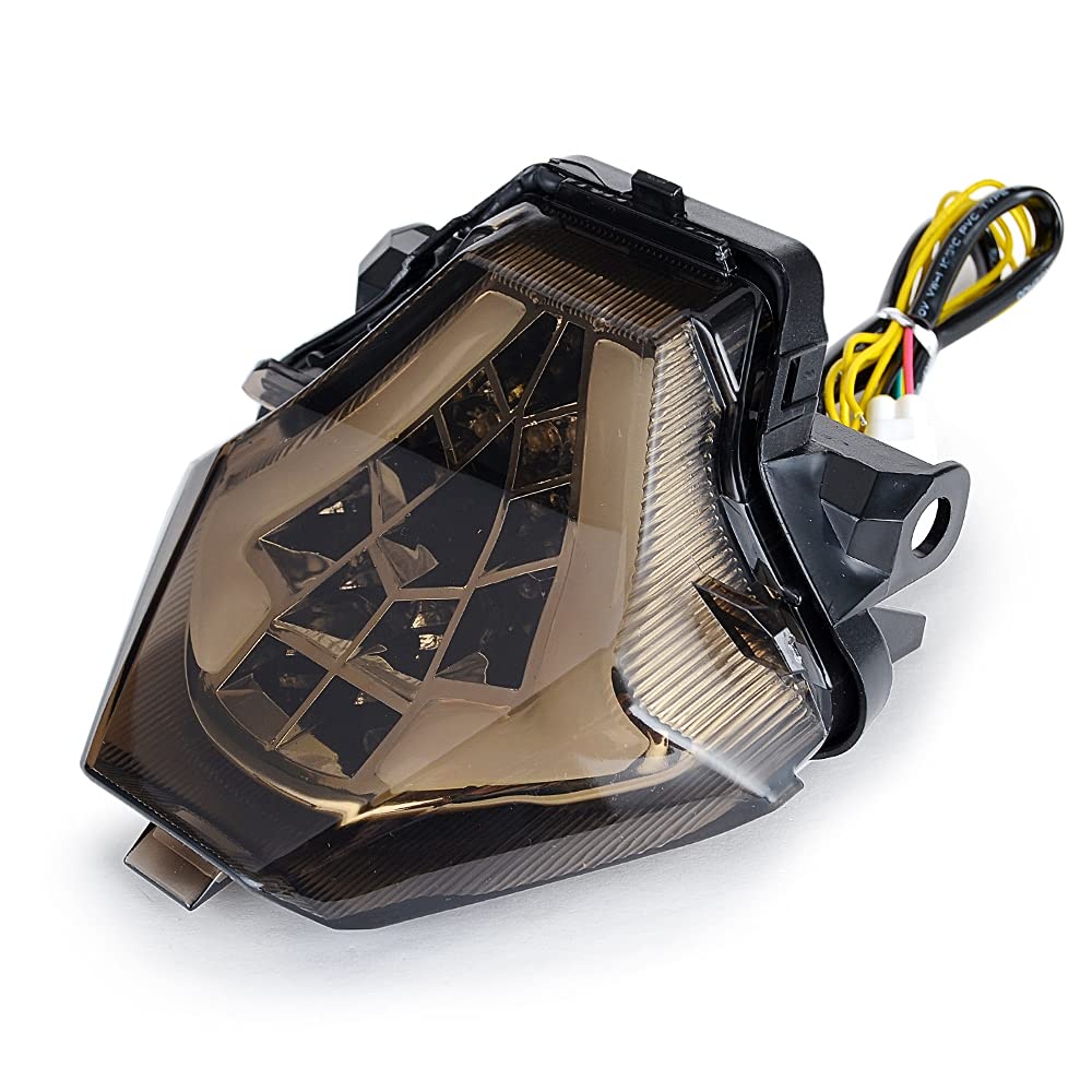MZS Motorcycle Tail Light & LED Turn Signal Blinker - Compatible with MT07, FZ07, R3, R25, MT-03, MT-25 - Smoke Color