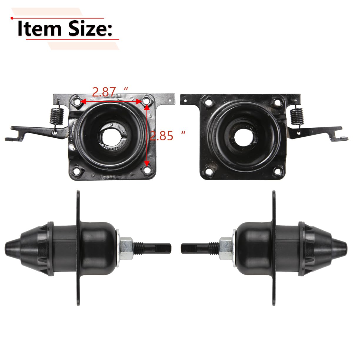 RLB-HILON Hood Release Latch for Volvo VN VNL 2004-2018, Iron, Black, Model 20565619, 4PCS Upper & Lower, Driver & Passenger Side