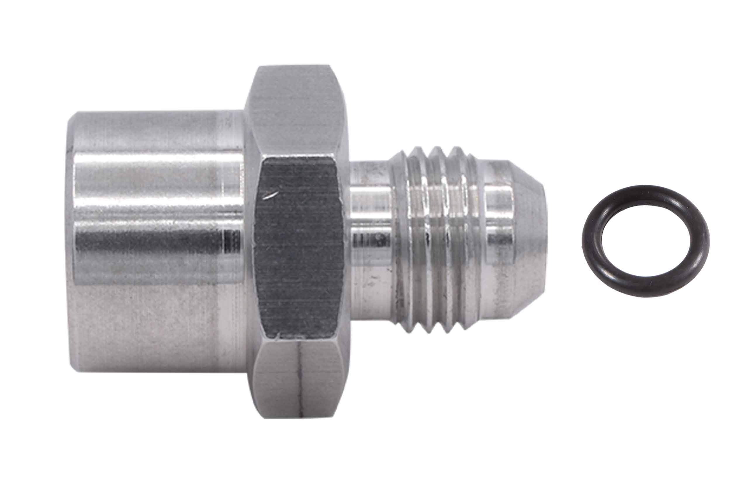 Ict Billet Tbi/Vortec 87-98 Truck 6An Male Flare Supply Feed Fuel Line Adapter Fitting To Female M16-1.5 Oring Power Steering An