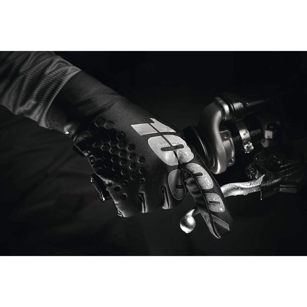 100% BRISKER Cold Weather Motocross & Mountain Bike Gloves - Warm Winter MTB & MX Powersport Racing Protective Gear (XL - Black/