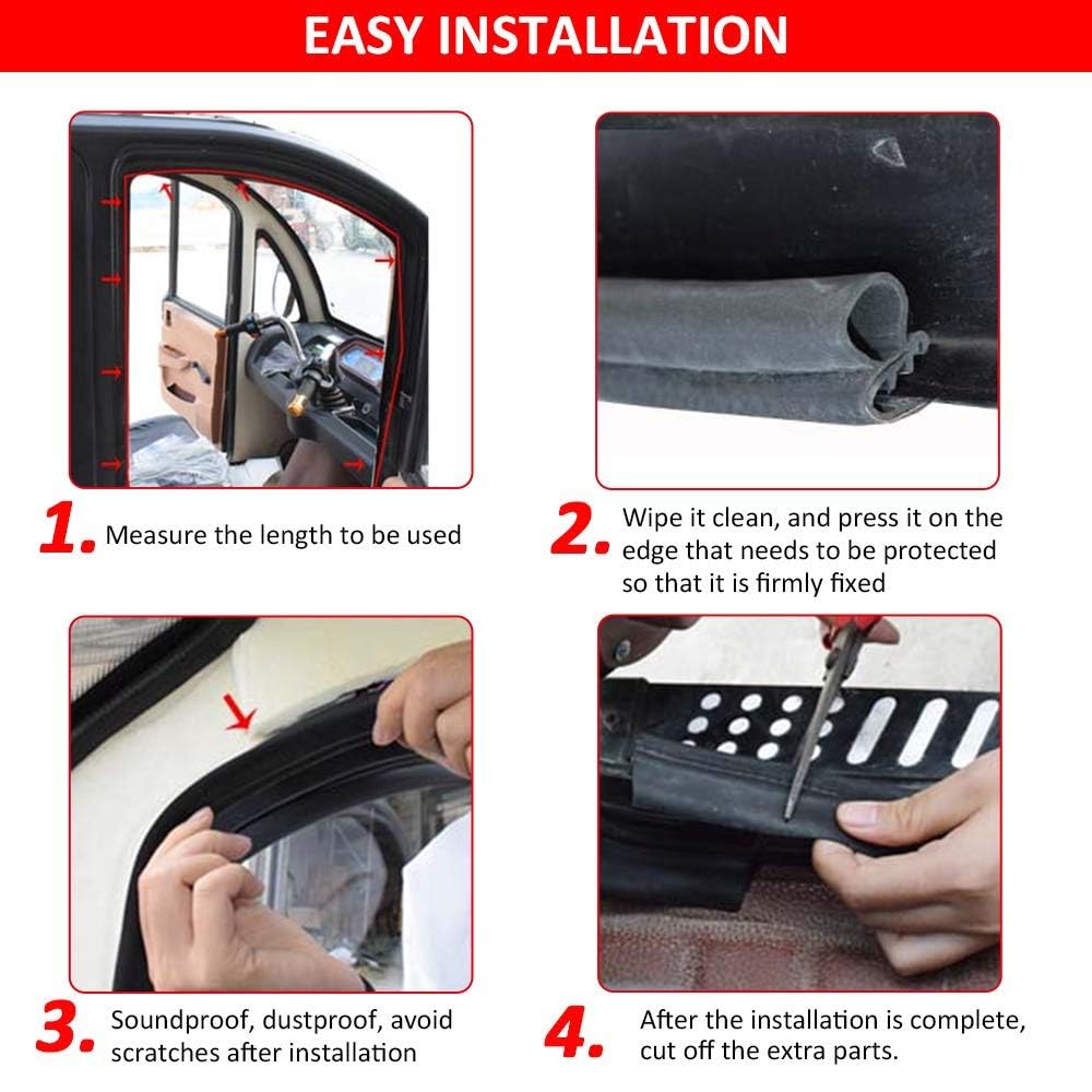 Dgsl Car Weather Stripping, 50Ft Automotive Door Seal Strip With Side Bulb Rubber Seal For Cars, Boats, Trucks, Rvs