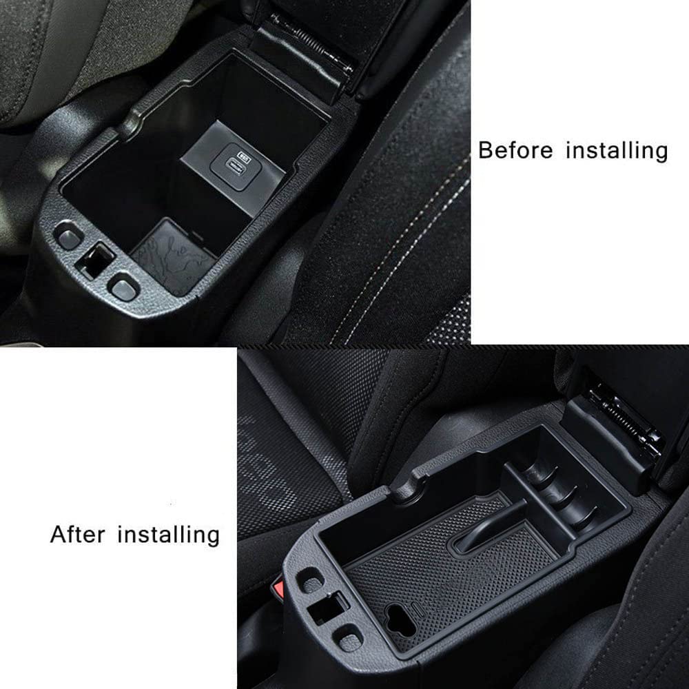 EDBETOS Center Console Organizer Tray for Jeep Renegade 2015-2022, Premium ABS Plastic, Orange Trim, Model 768008-Org