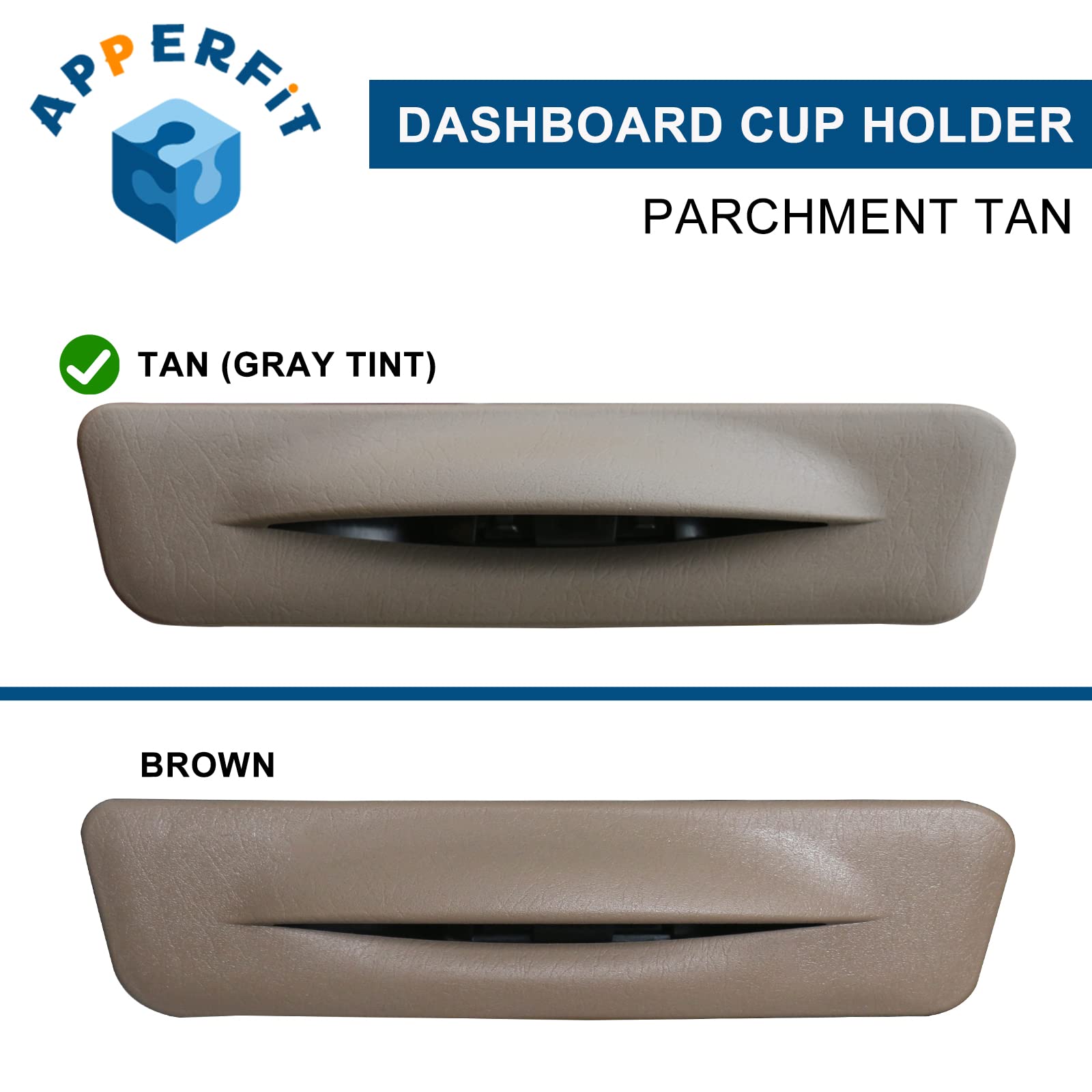 APPERFiT Dash Cup Holder for 1999-2004 F250 F350 F450 F550 & Excursion, Tan, Model CP002