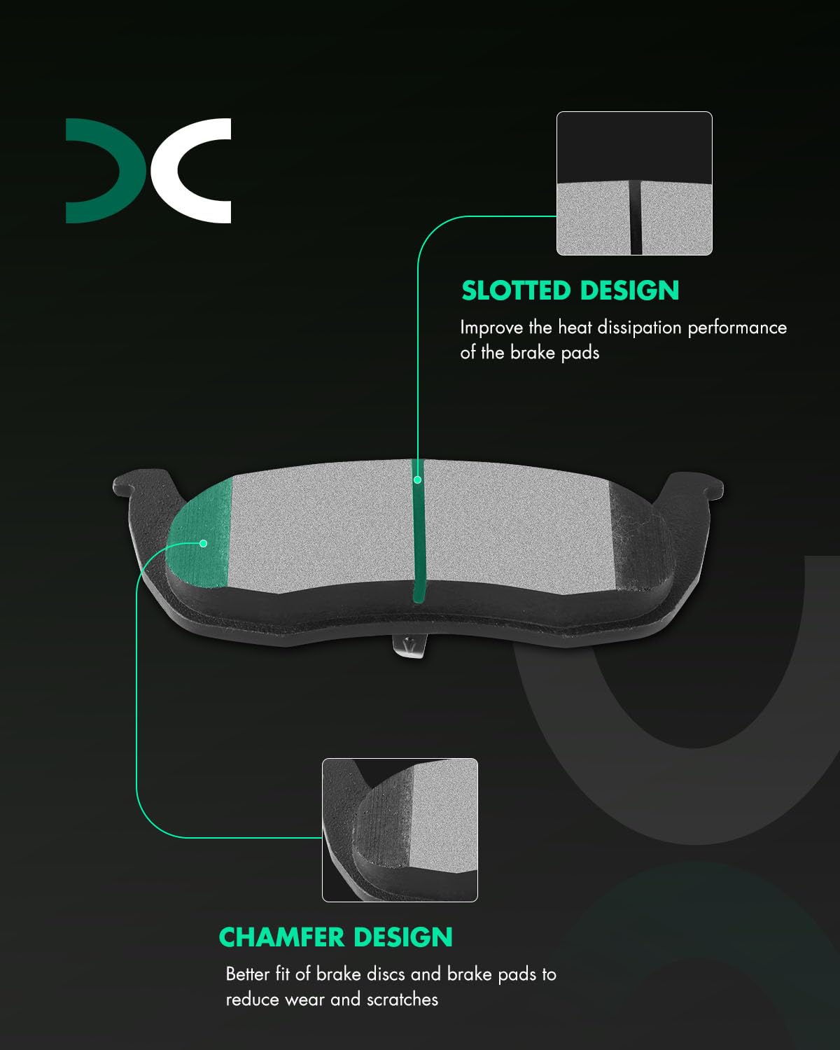 Scitoo D1087 Semi-Metal Brake Pads Kits Rear Replacement For Jeep Commander 2006-2010,For Jeep Grand Cherokee 2005-2010