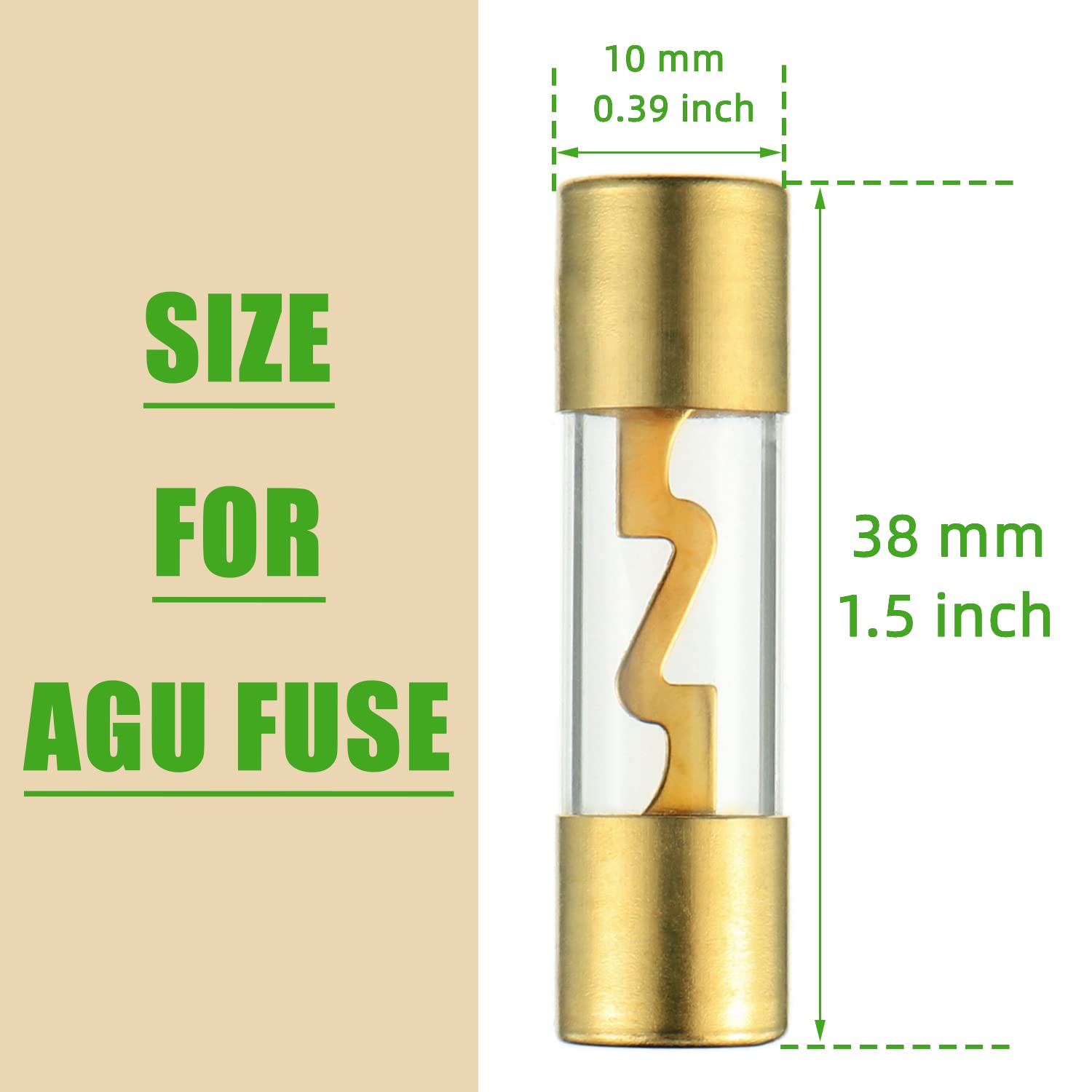 SIGANDG 4-8 Gauge AWG in-line Fuse Holder with 60A AGU Fuses for Car Audio, Alarm, Amplifier, Compressors, Waterproof Inline Fus