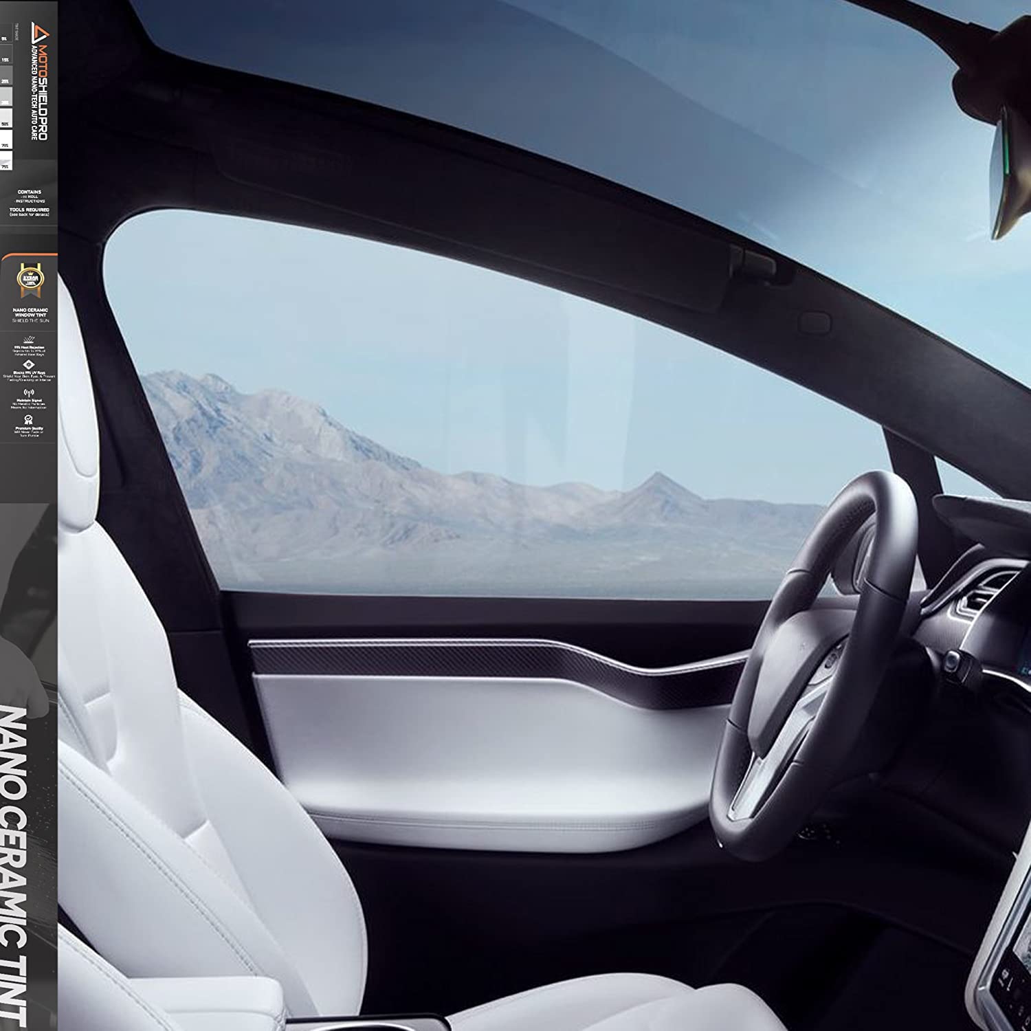 Diy-Motoshield Pro Premium Nano Ceramic Tint (70% Vlt) 36” In X 5’ Ft Roll | Professional Window Film For Auto, Reduce Infrared Heat & Block Uv By 99%