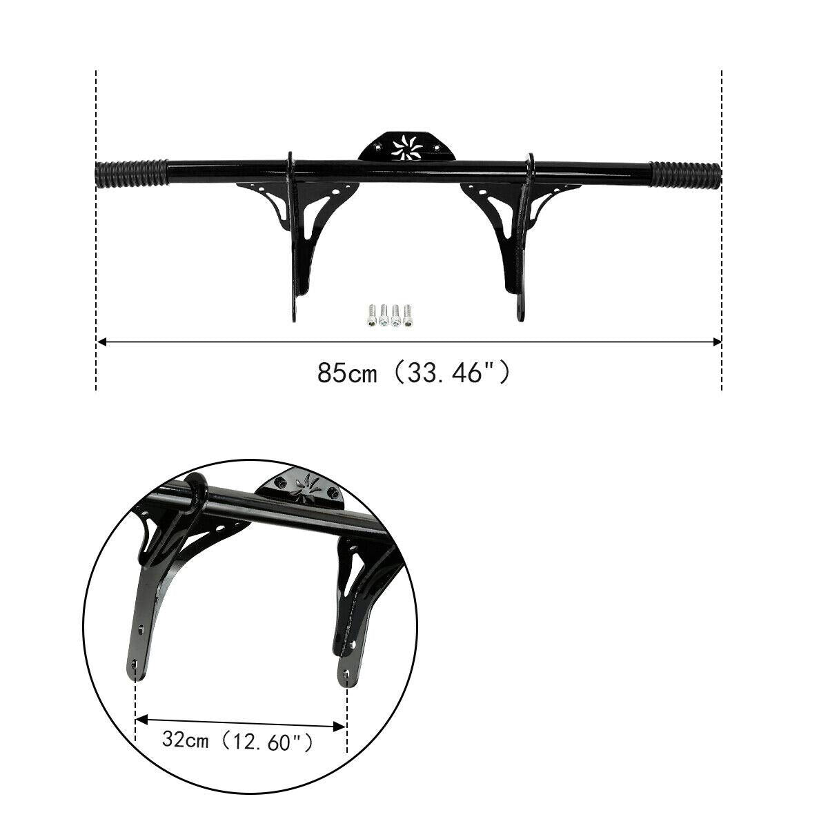 WOWTK Highway Peg Crash Bar for Harley Dyna 2006-2017, Iron, Gloss Black, Model TK-G-0097-1-B