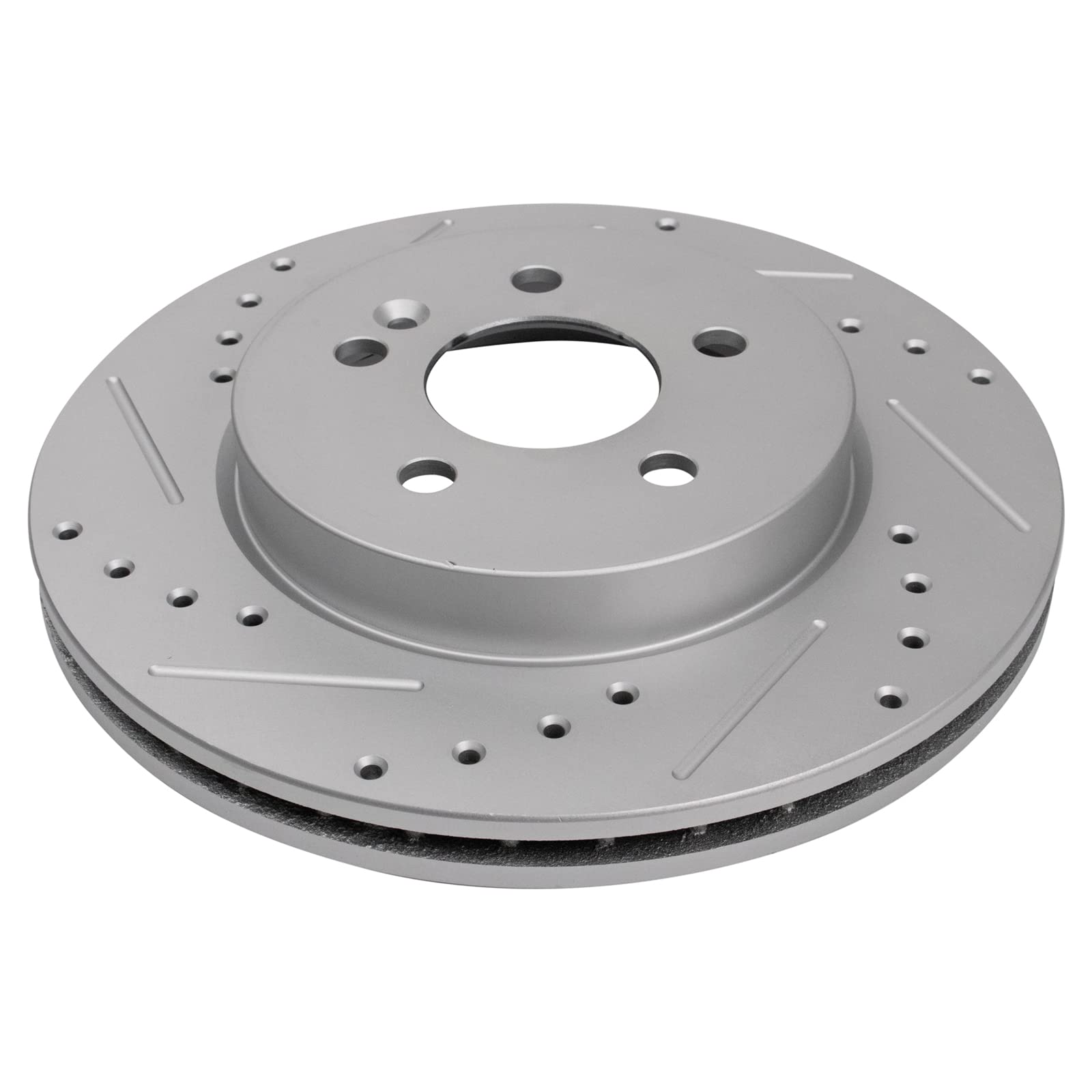 Trq Front Performance Brake Rotors Set Premium G-Coated Cross Drilled & Slotted Compatible With 1998-2003 Mercedes-Benz Ml320 20